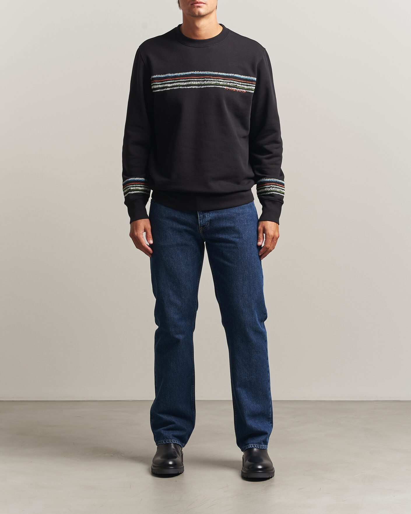 Heren | Truien | PS Paul Smith | Stripes Crew Neck Sweatshirt Black