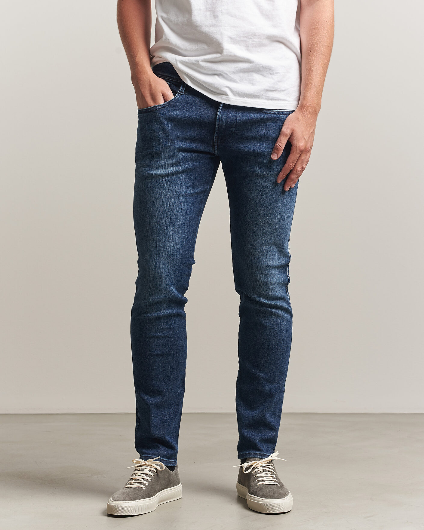 Heren | Jeans | Replay | Anbass Powerstretch Jeans Dark Blue