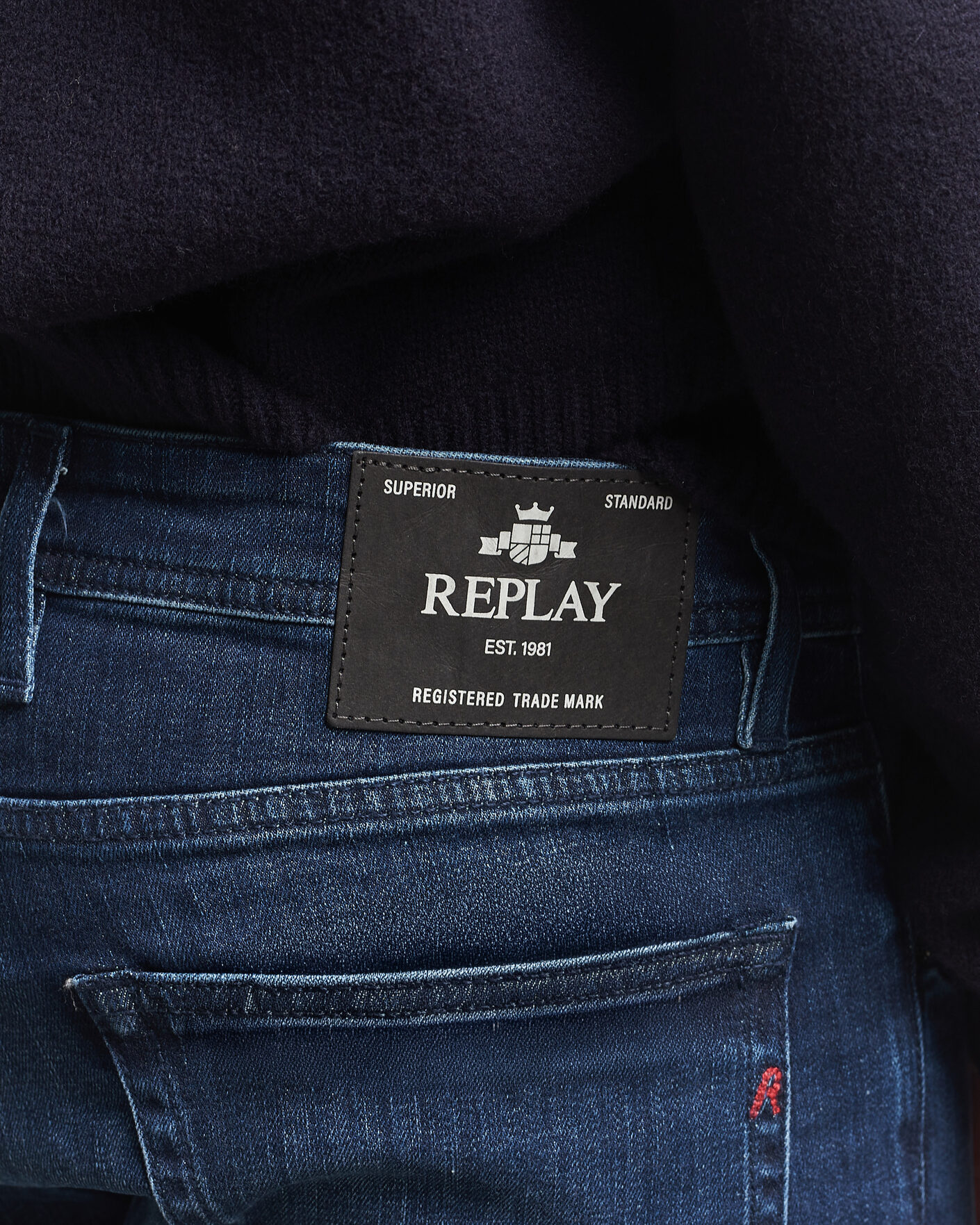 Heren | Jeans | Replay | Grover Powerstretch Jeans Dark Blue