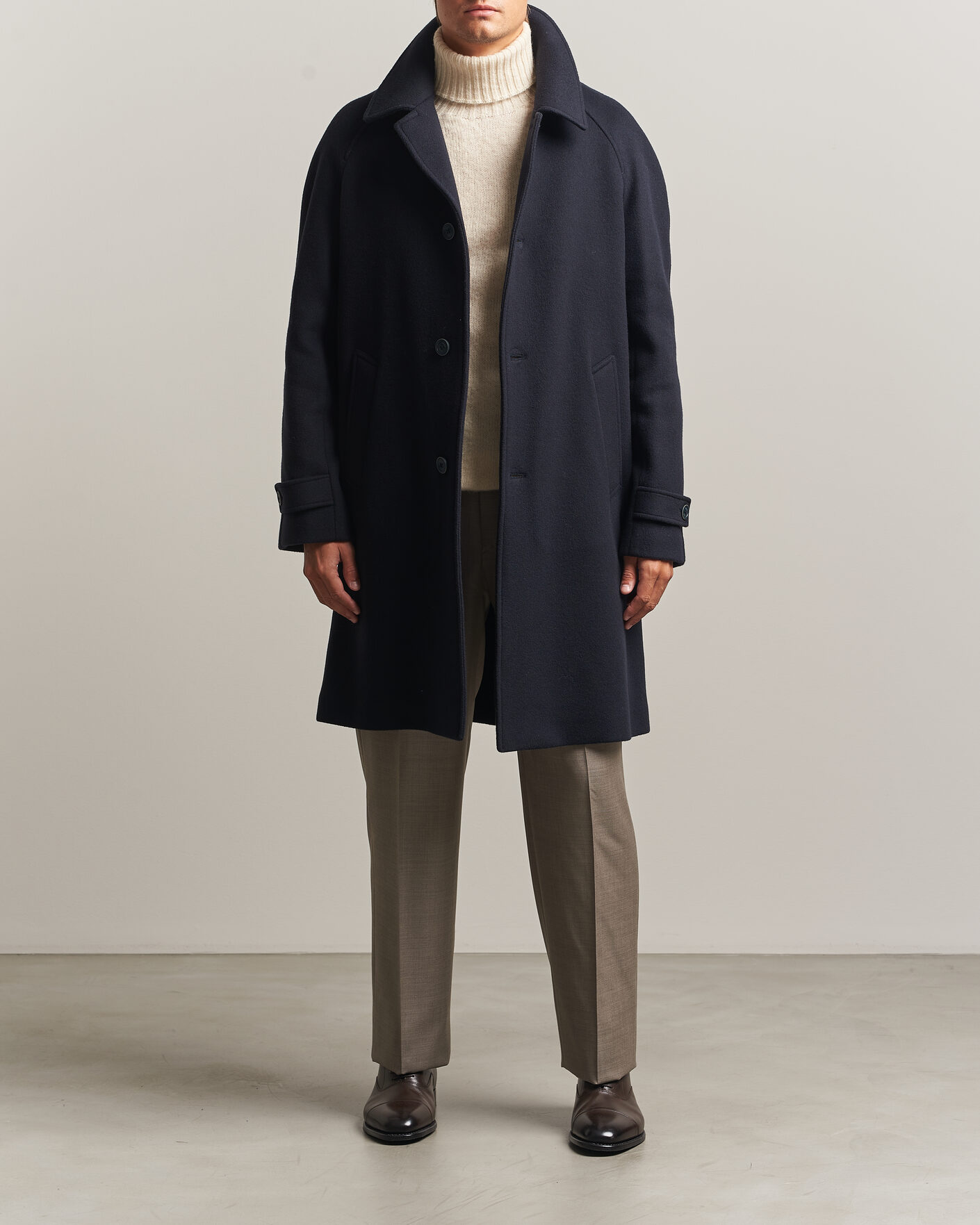 Heren | Jassen | Herno | Raglan Wool Coat Navy