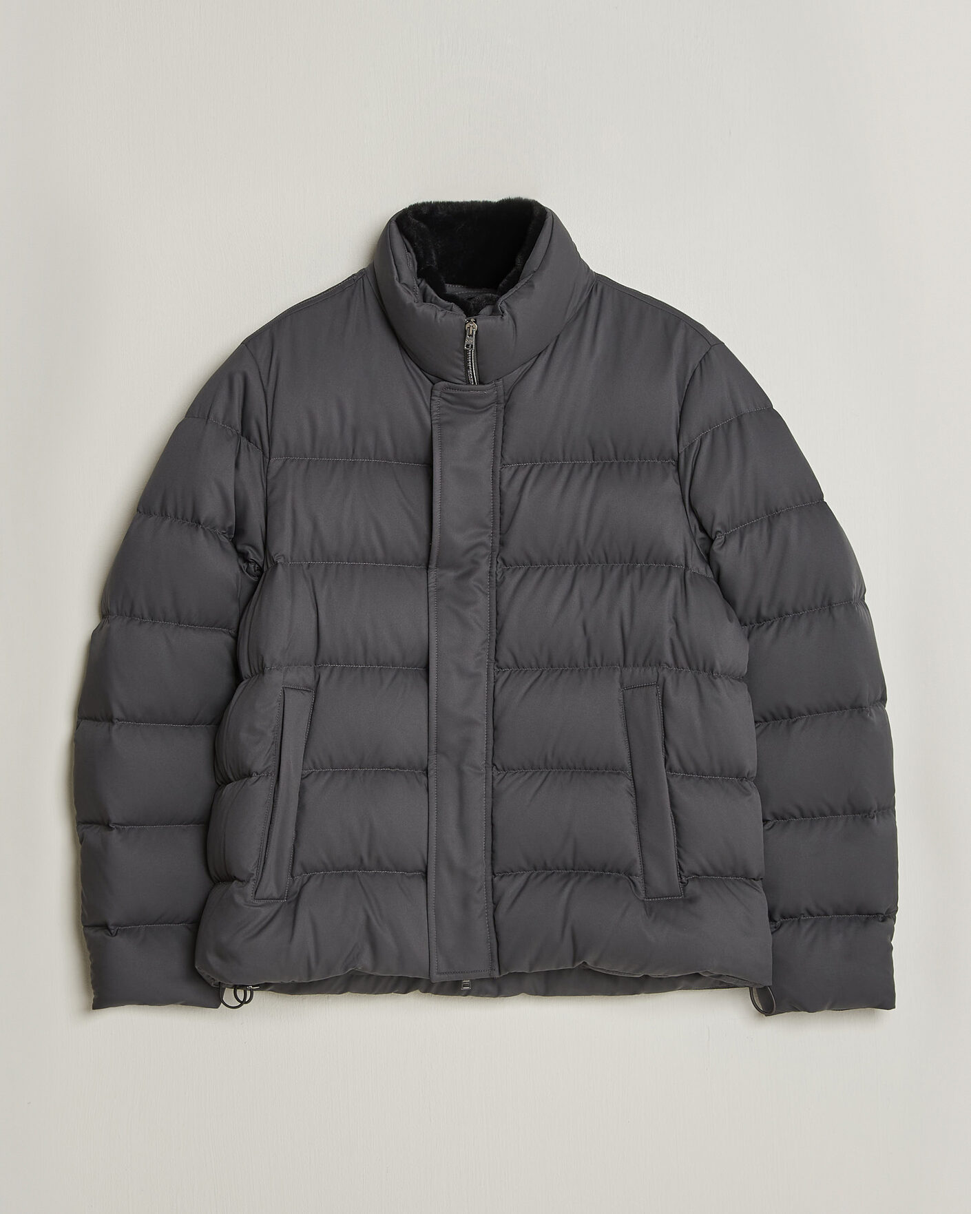 Heren | Jassen | Herno | Faux Fur Down Jacket Dark Grey