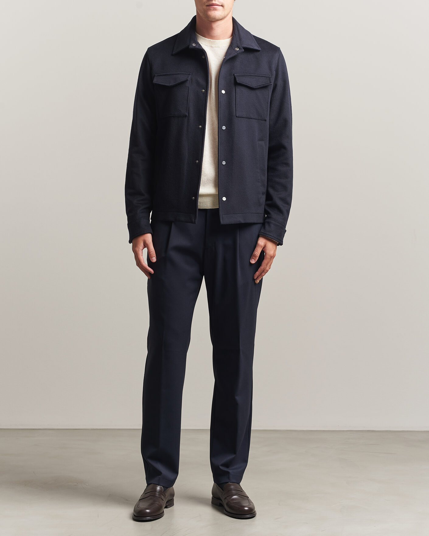 Heren | Jassen | Herno | Cashmere Overshirt Navy