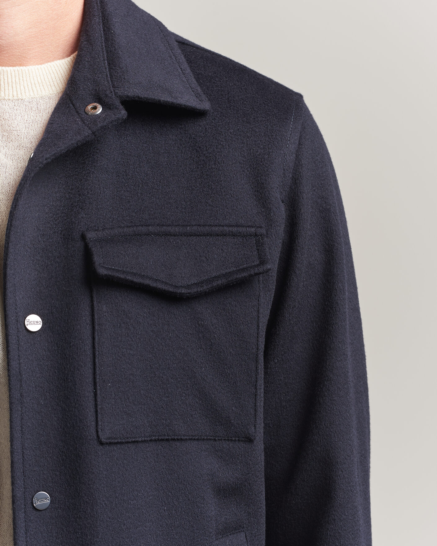 Heren | Jassen | Herno | Cashmere Overshirt Navy