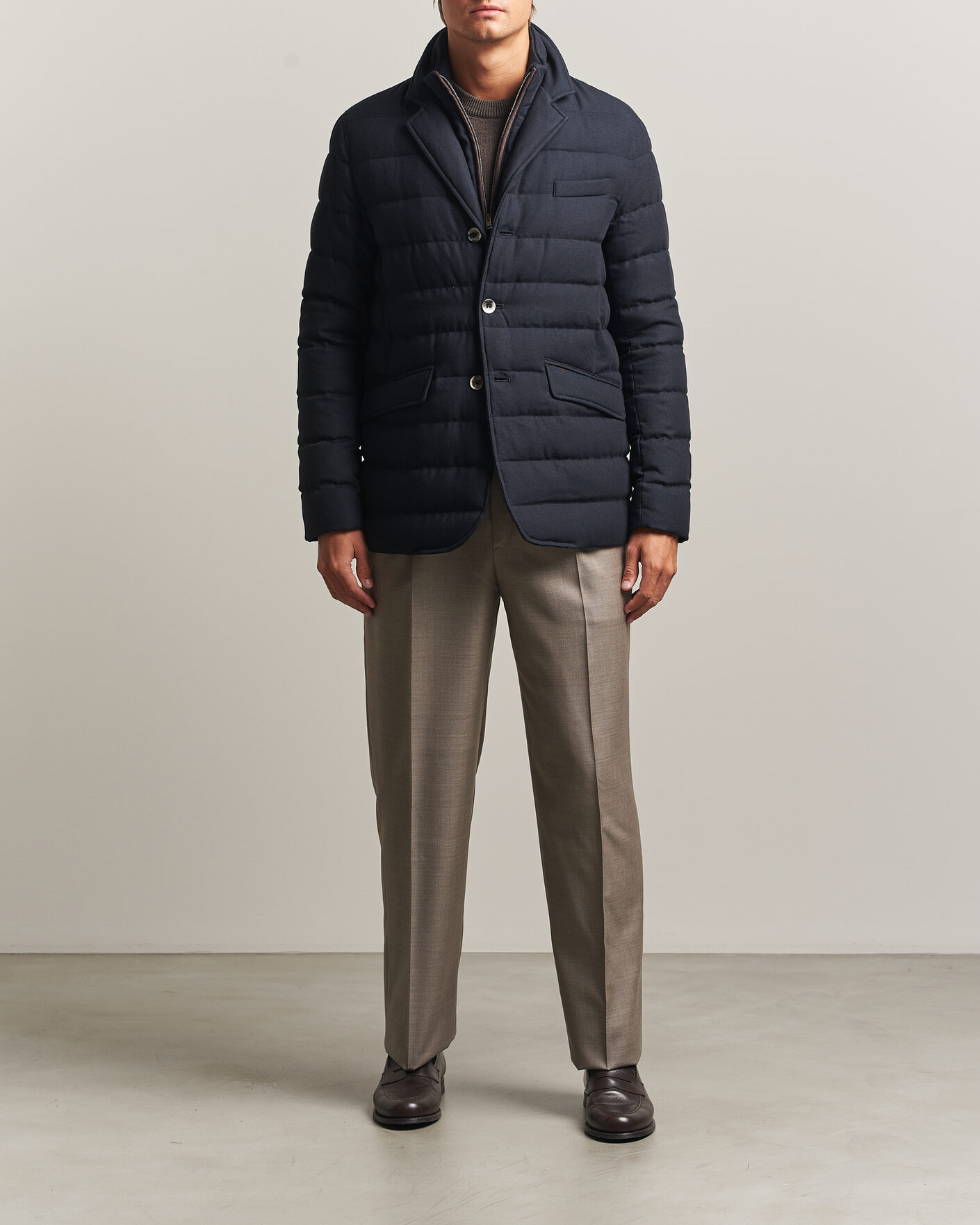 Heren | Jassen | Herno | Flannel Down Blazer Navy