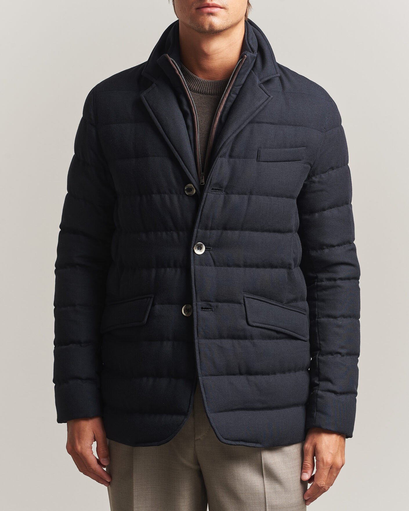 Heren | Jassen | Herno | Flannel Down Blazer Navy
