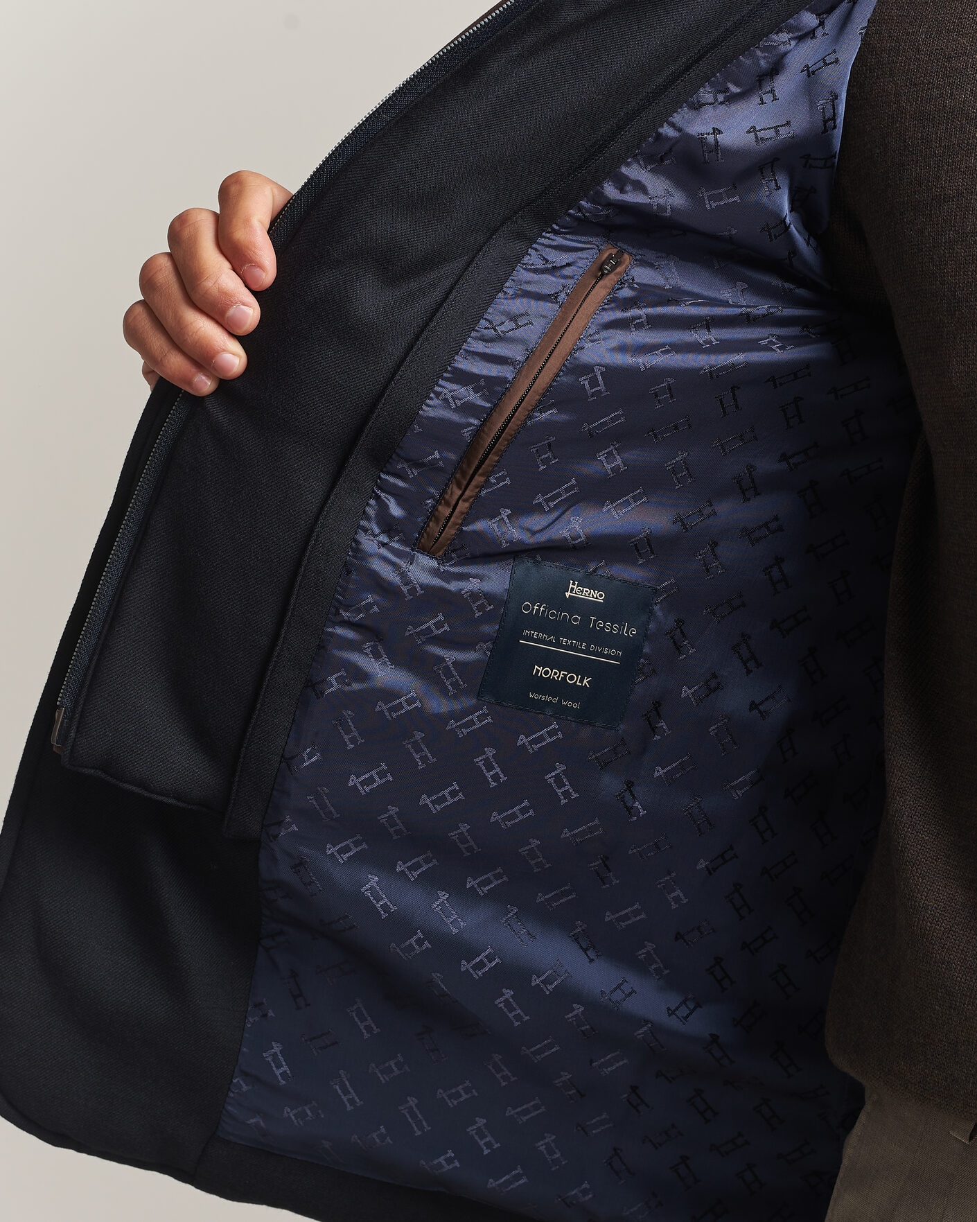 Heren | Jassen | Herno | Flannel Down Blazer Navy