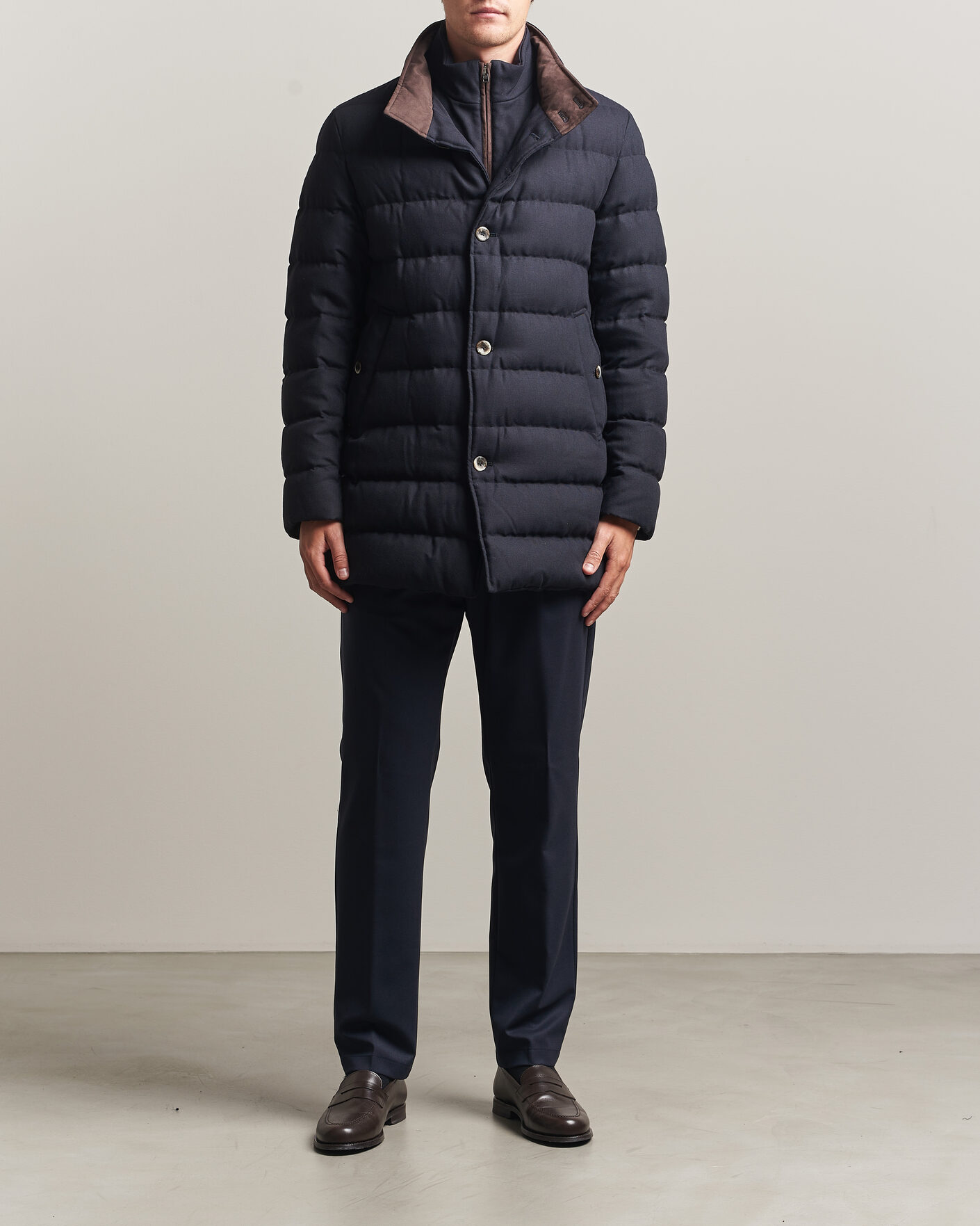 Heren | Jassen | Herno | Flannel Down Coat Navy