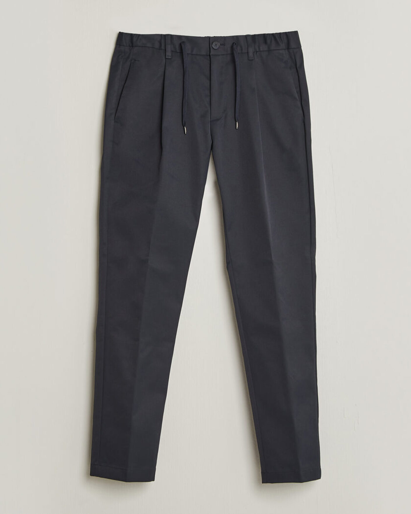Heren | Broeken | Herno | Pleated Technical Cotton Trousers Navy