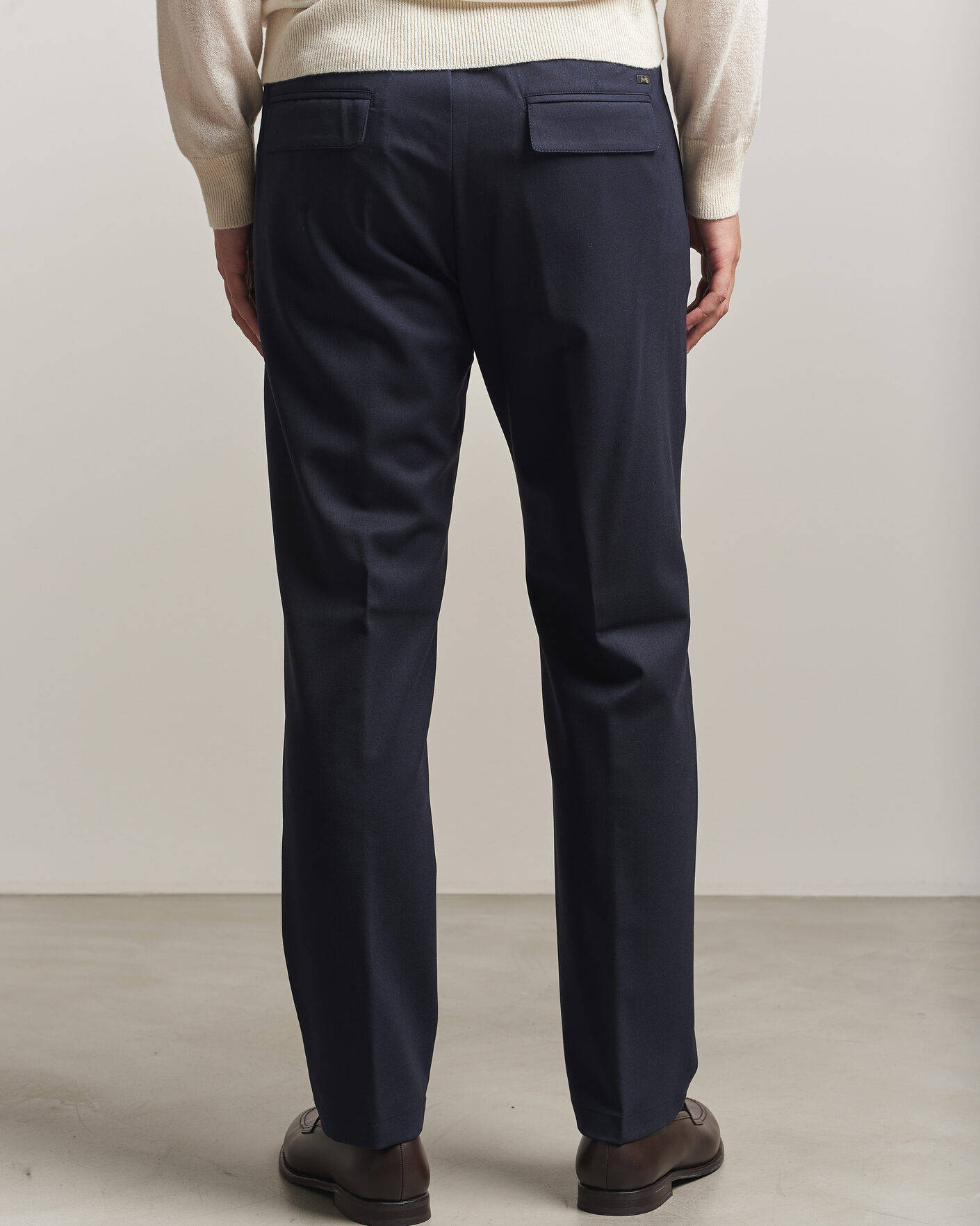 Heren | Broeken | Herno | Pleated Wool Trousers Navy