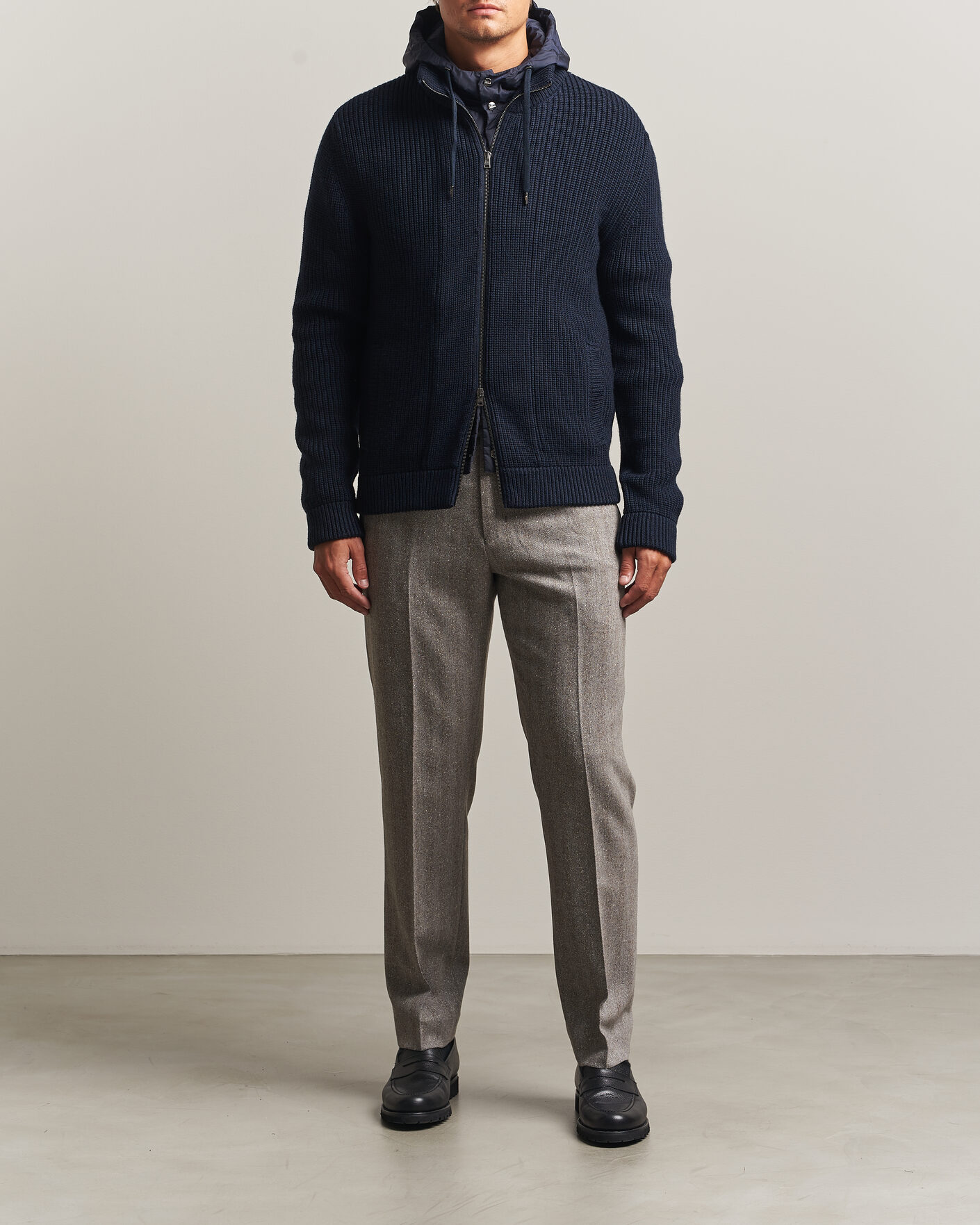 Heren | Truien | Herno | Full Zip Knit Cardigan Navy