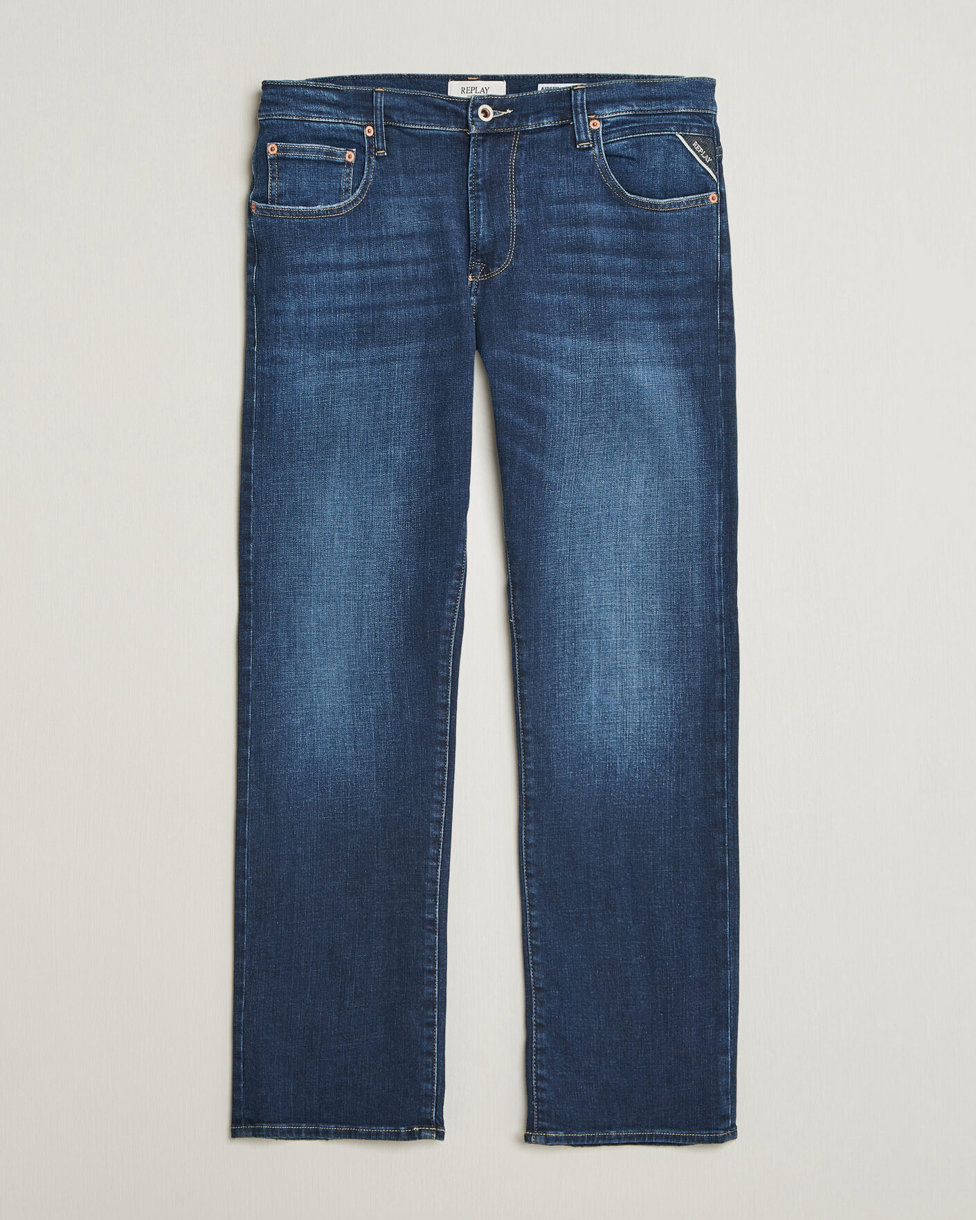 Heren | Jeans | Replay | Aideen Straight Fit Jeans Dark Blue