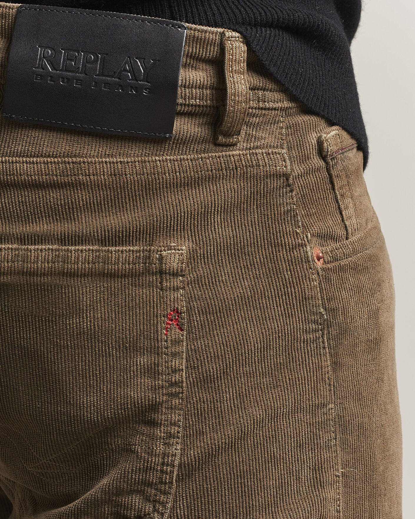Heren | Broeken | Replay | Grover Corduroy 5-Pocket Pants Mud Green