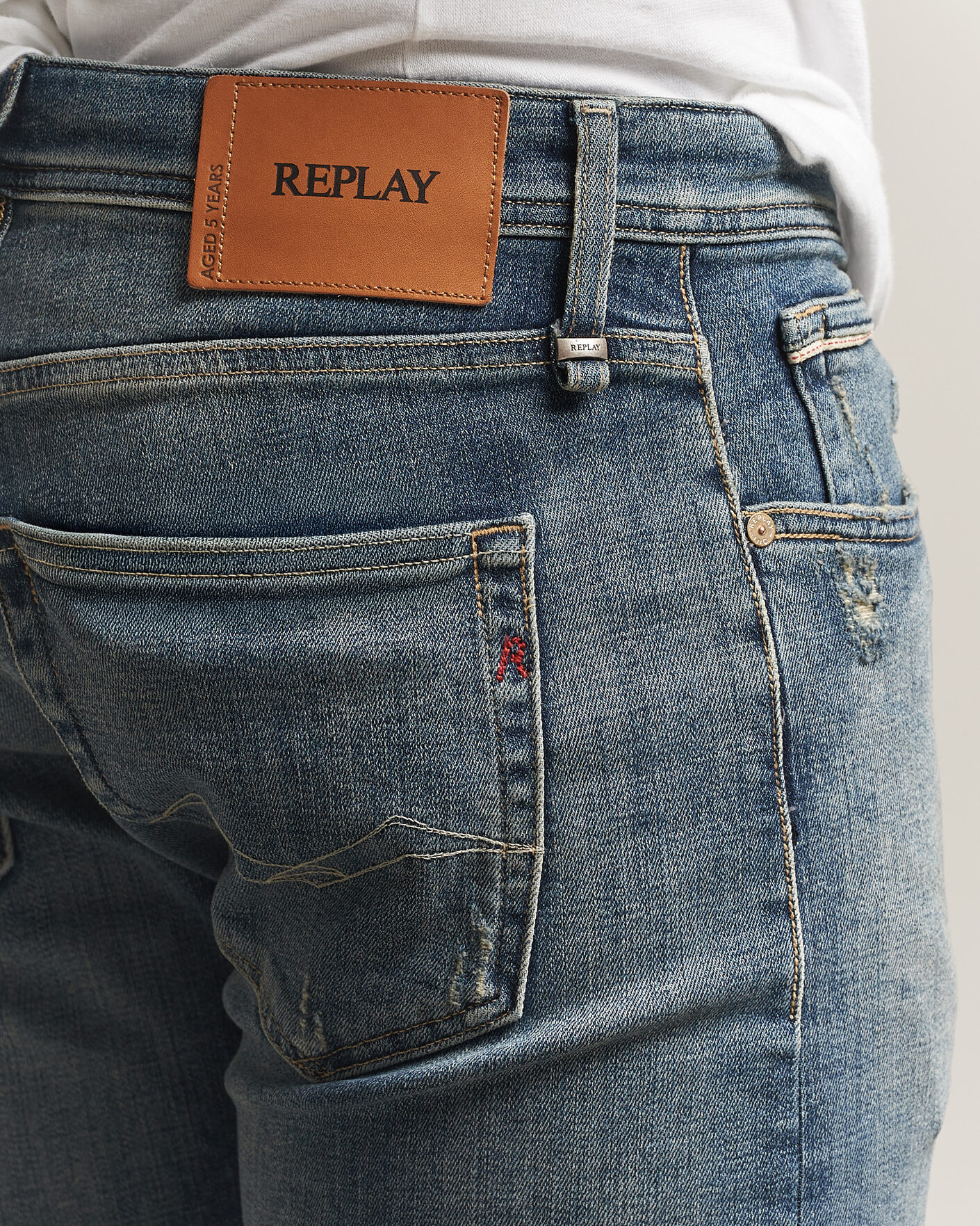 Heren | Jeans | Replay | Grover 5 Years Wash Jeans Medium Blue