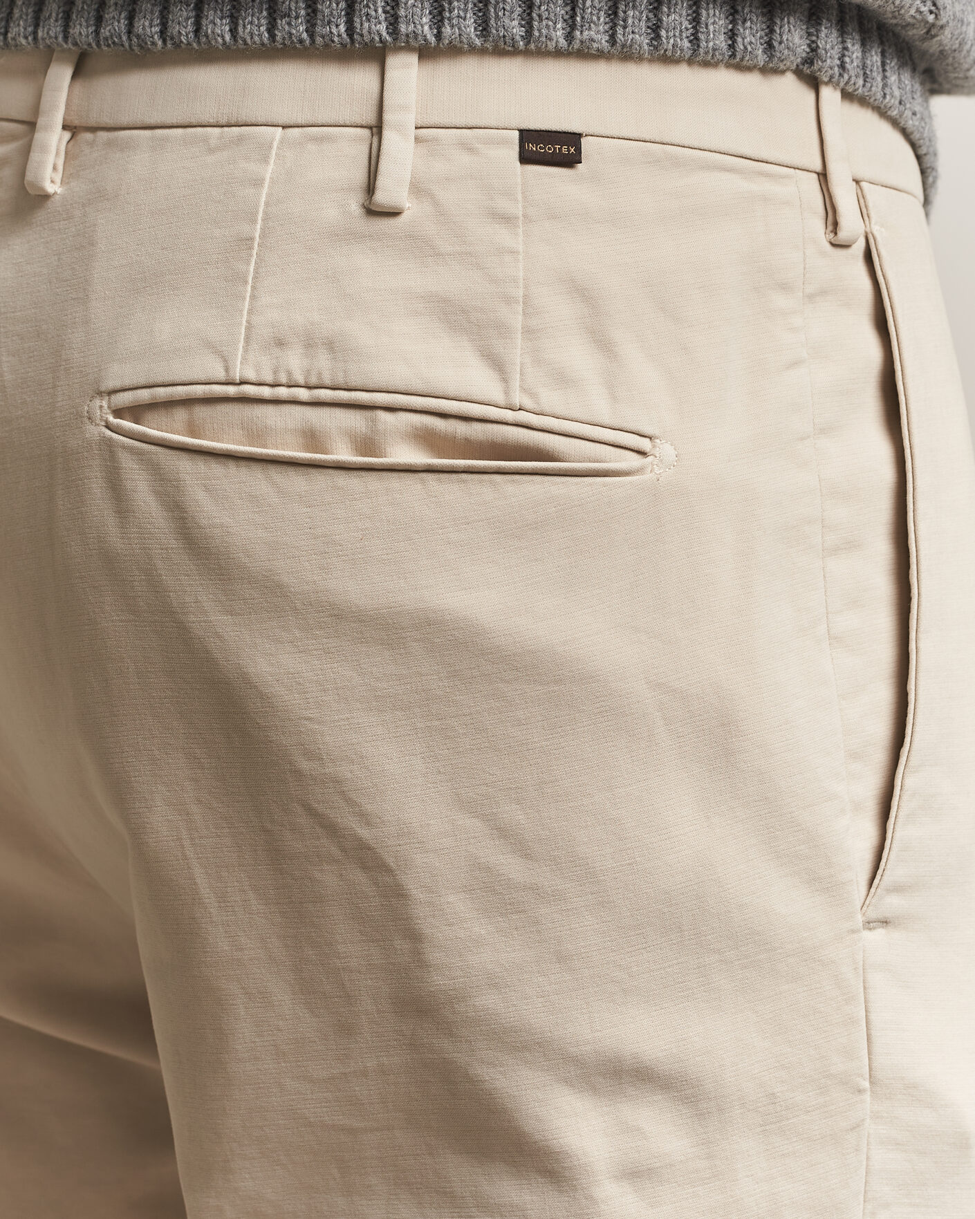 Heren | Broeken | Incotex | Slim Fit Soft Cotton Stretch Chinos Off White