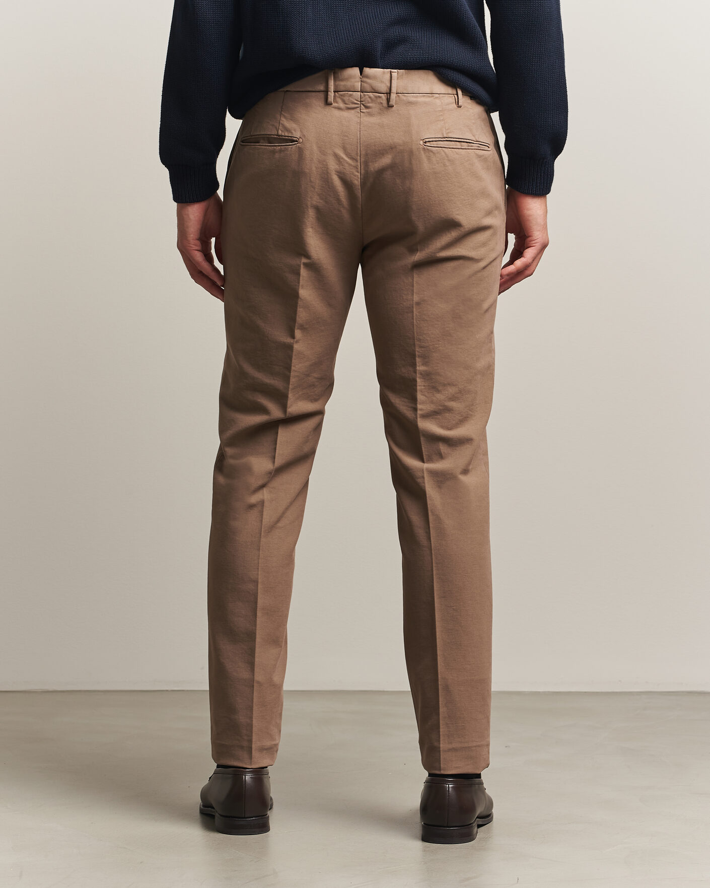 Heren | Broeken | Incotex | Slim Fit Soft Cotton Stretch Chinos Taupe