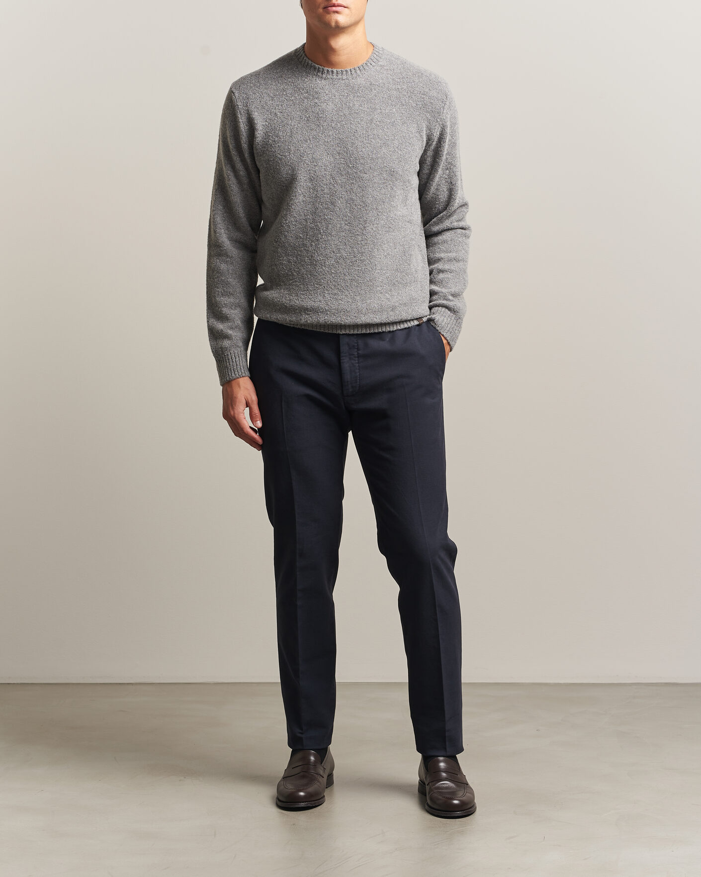 Heren | Broeken | Incotex | Slim Fit Soft Cotton Stretch Chinos Navy