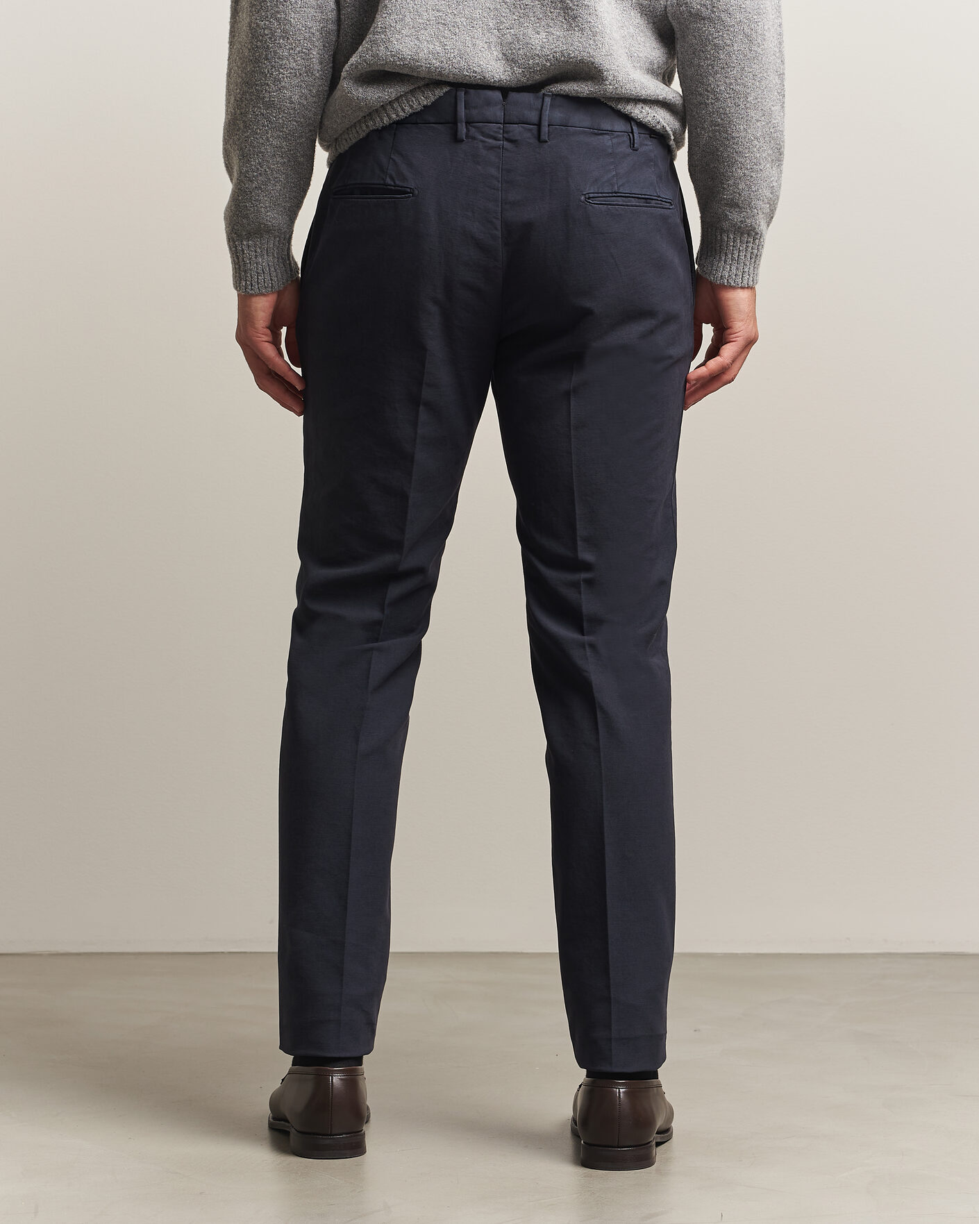 Heren | Broeken | Incotex | Slim Fit Soft Cotton Stretch Chinos Navy