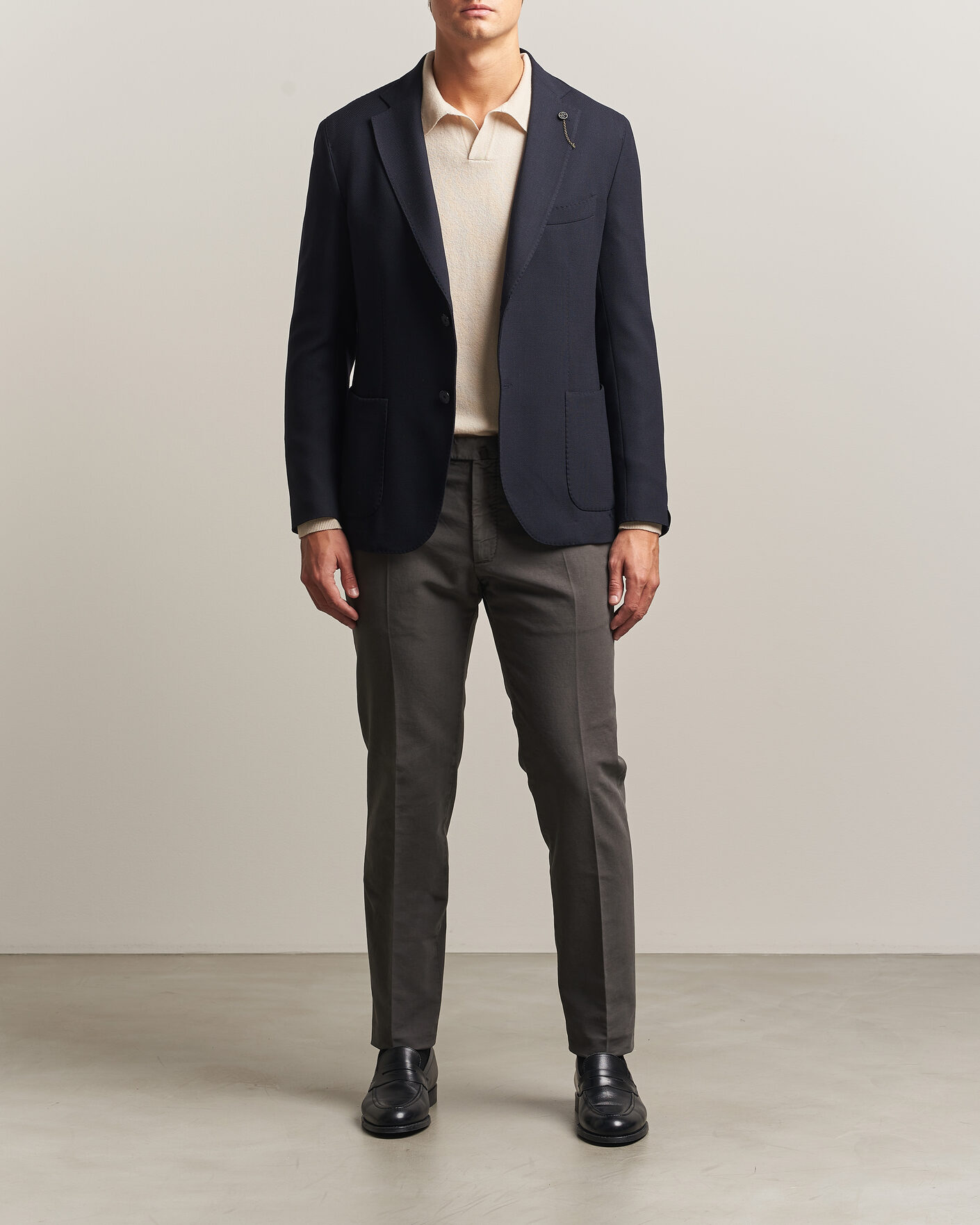 Heren | Broeken | Incotex | Slim Fit Soft Cotton Stretch Chinos Dark Grey