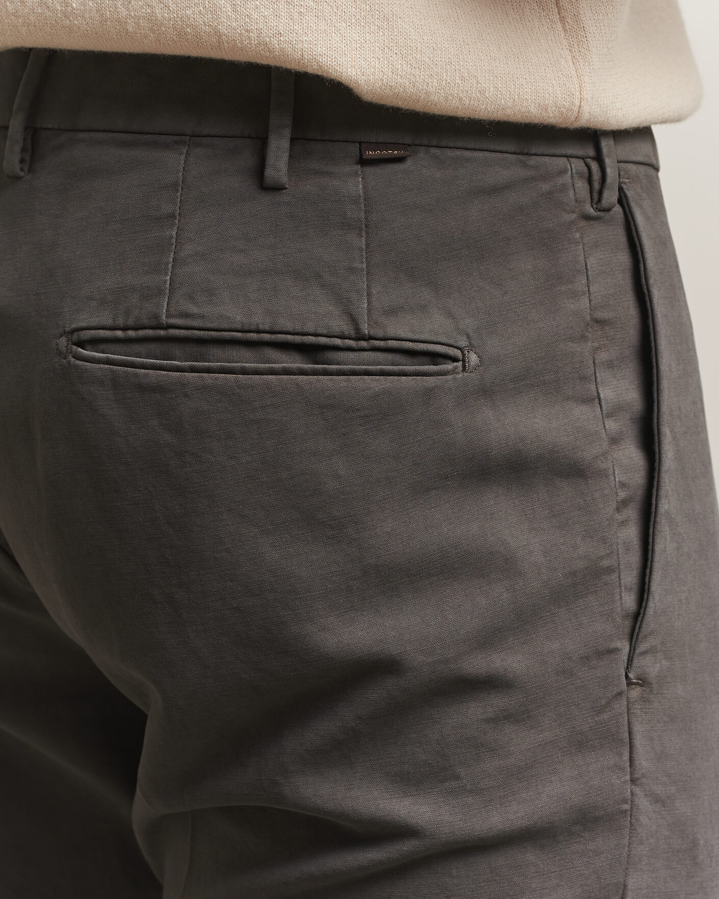Heren | Broeken | Incotex | Slim Fit Soft Cotton Stretch Chinos Dark Grey