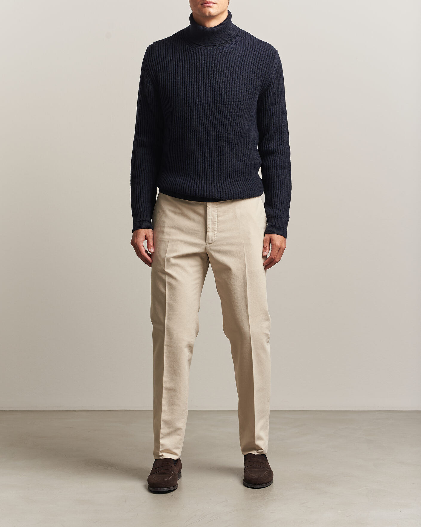 Heren | Broeken | Incotex | Regular Fit Soft Cotton Stretch Chinos Off White