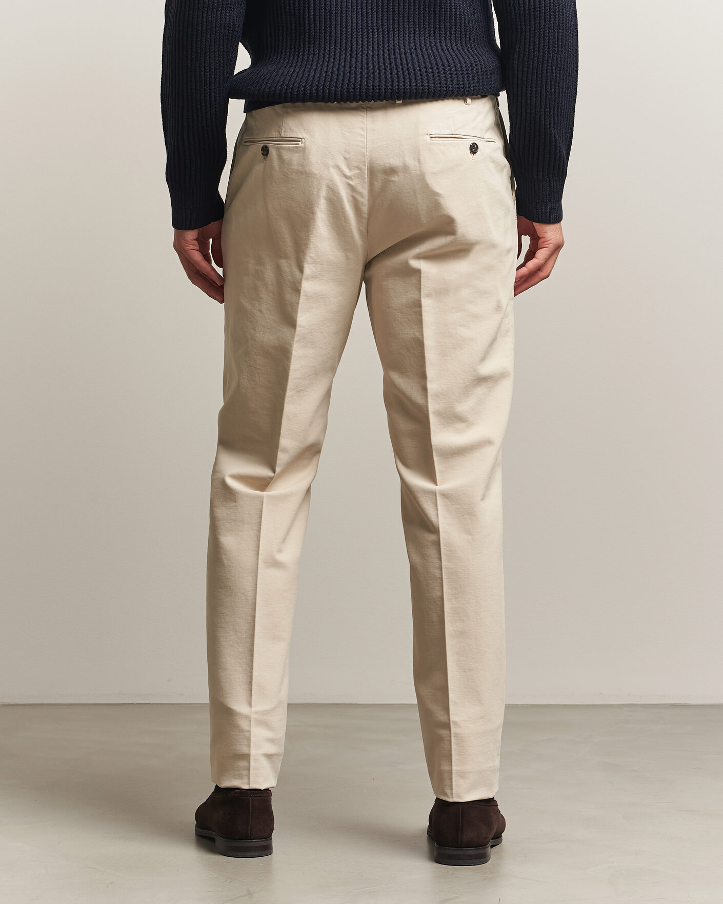 Heren | Broeken | Incotex | Regular Fit Soft Cotton Stretch Chinos Off White