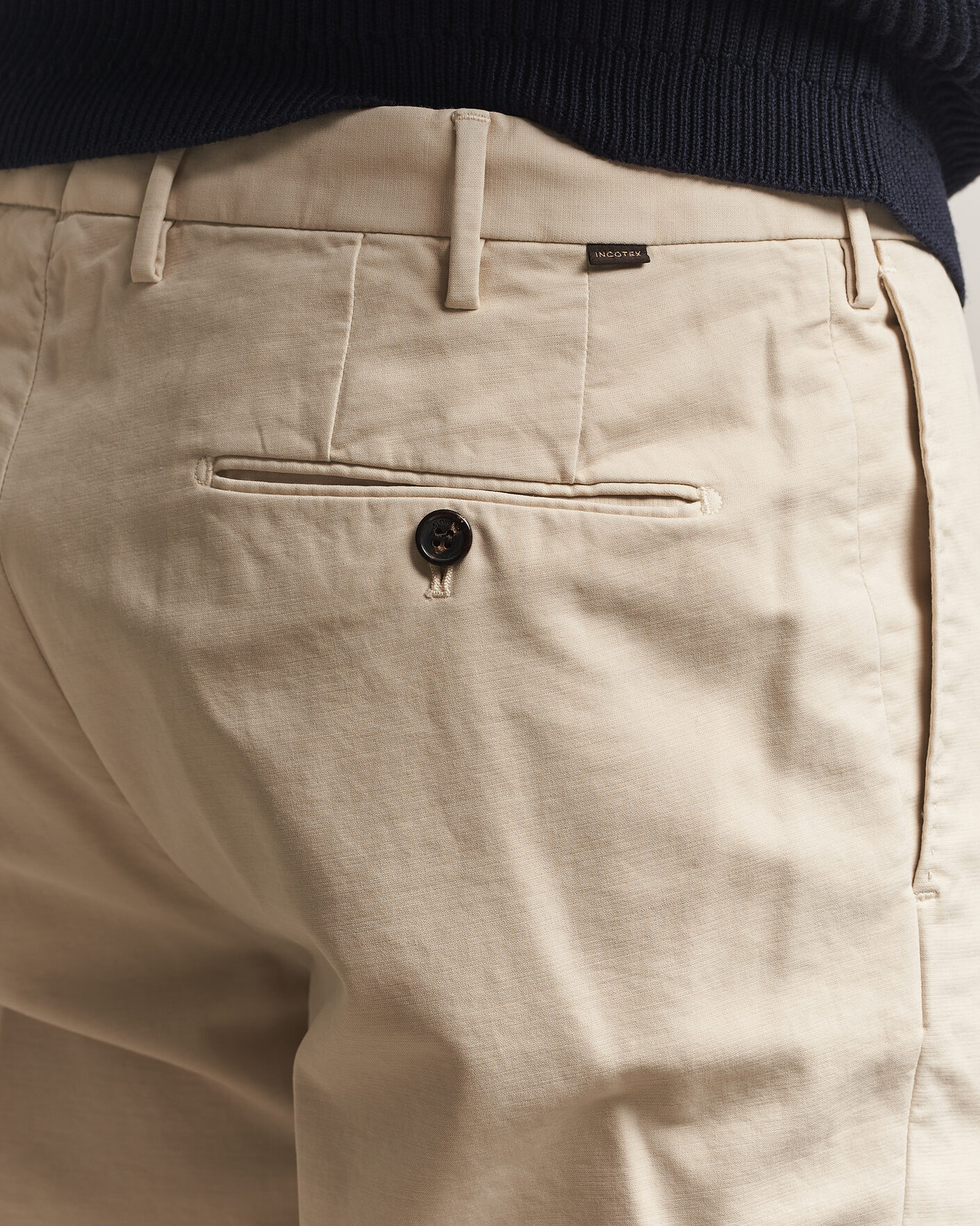 Heren | Broeken | Incotex | Regular Fit Soft Cotton Stretch Chinos Off White