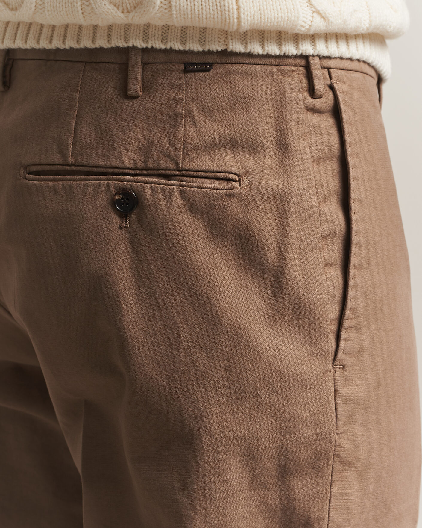 Heren | Broeken | Incotex | Regular Fit Soft Cotton Stretch Chinos Taupe