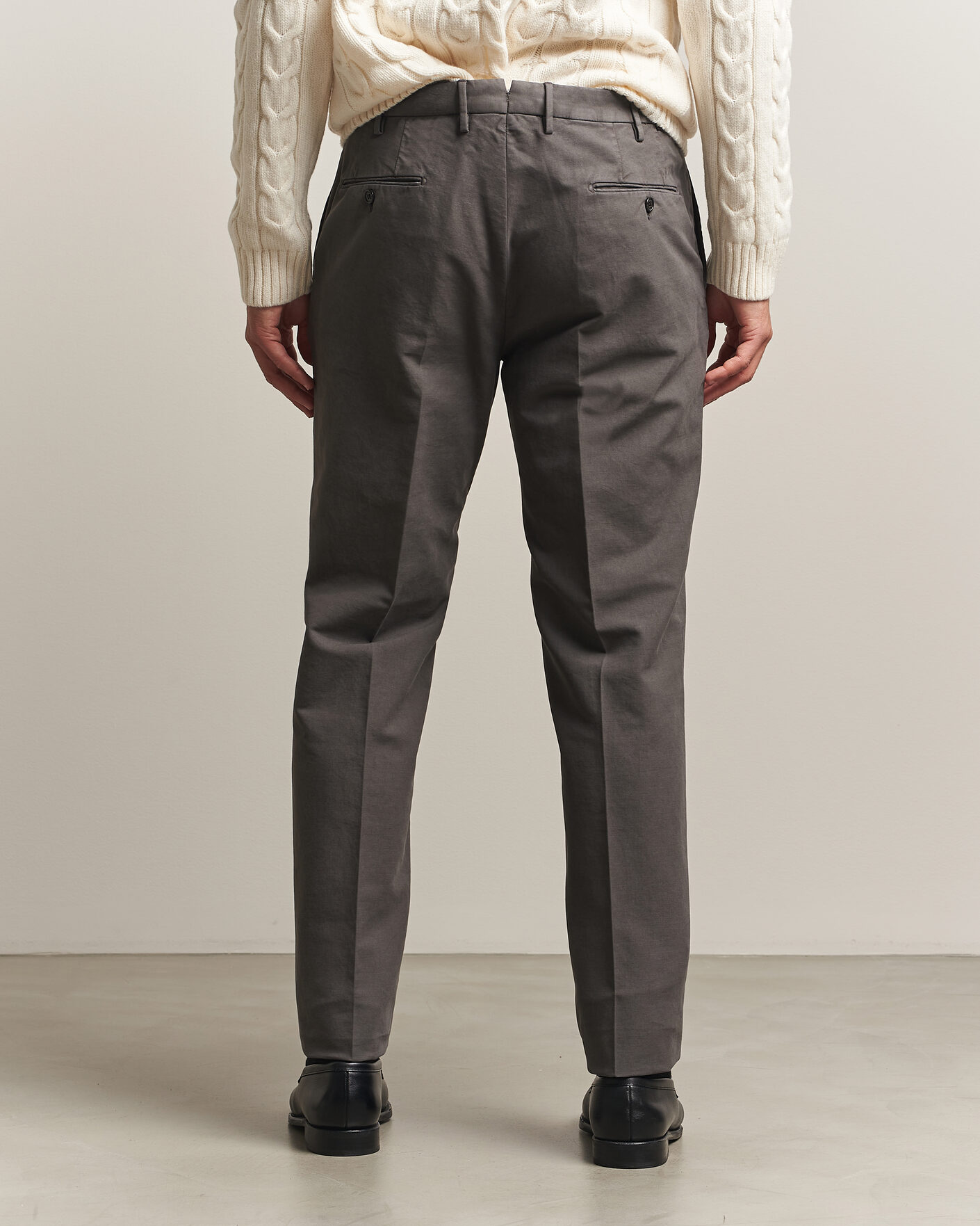Heren | Broeken | Incotex | Regular Fit Soft Cotton Stretch Chinos Dark Grey