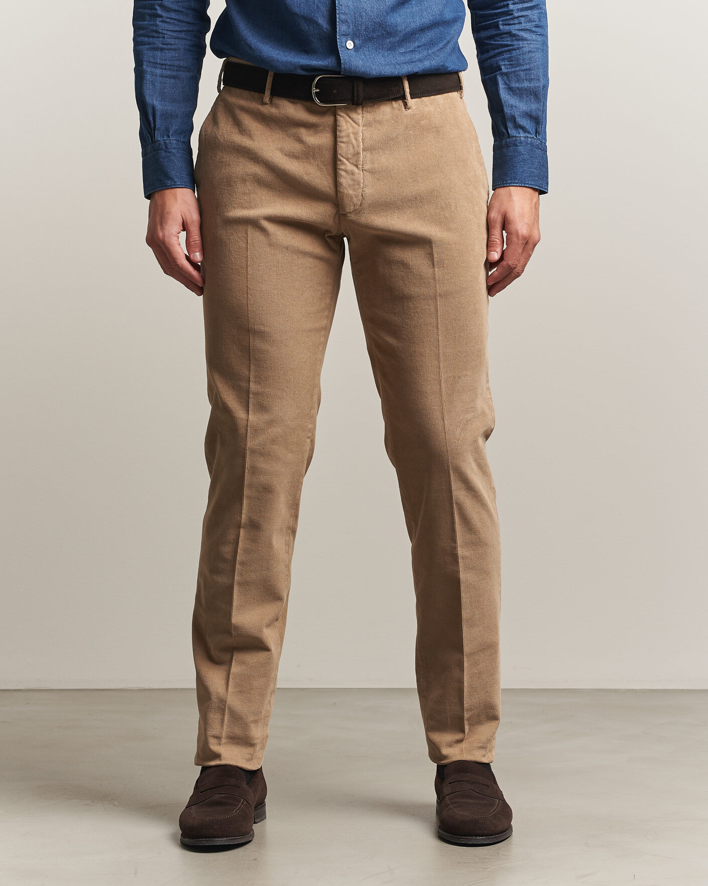 Heren | Broeken | Incotex | Slim Fit Baby Corduroy Trousers Beige