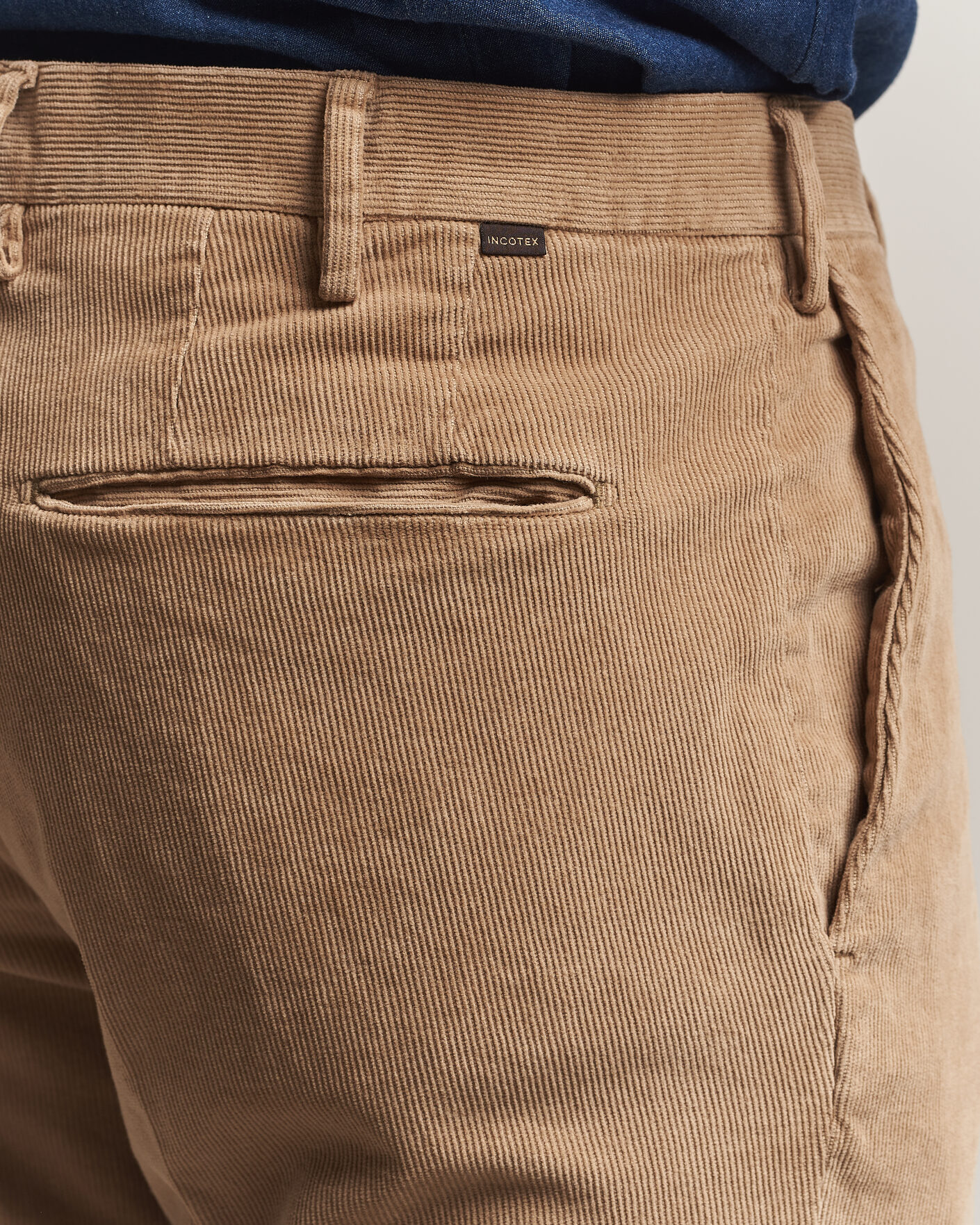 Heren | Broeken | Incotex | Slim Fit Baby Corduroy Trousers Beige