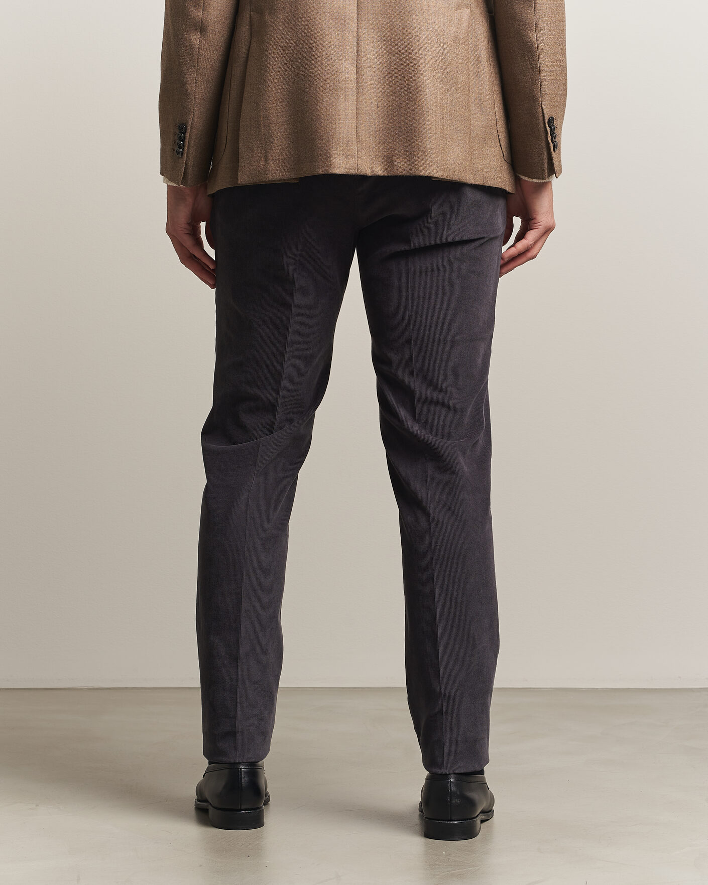 Heren | Broeken | Incotex | Slim Fit Baby Corduroy Trousers Dark Grey