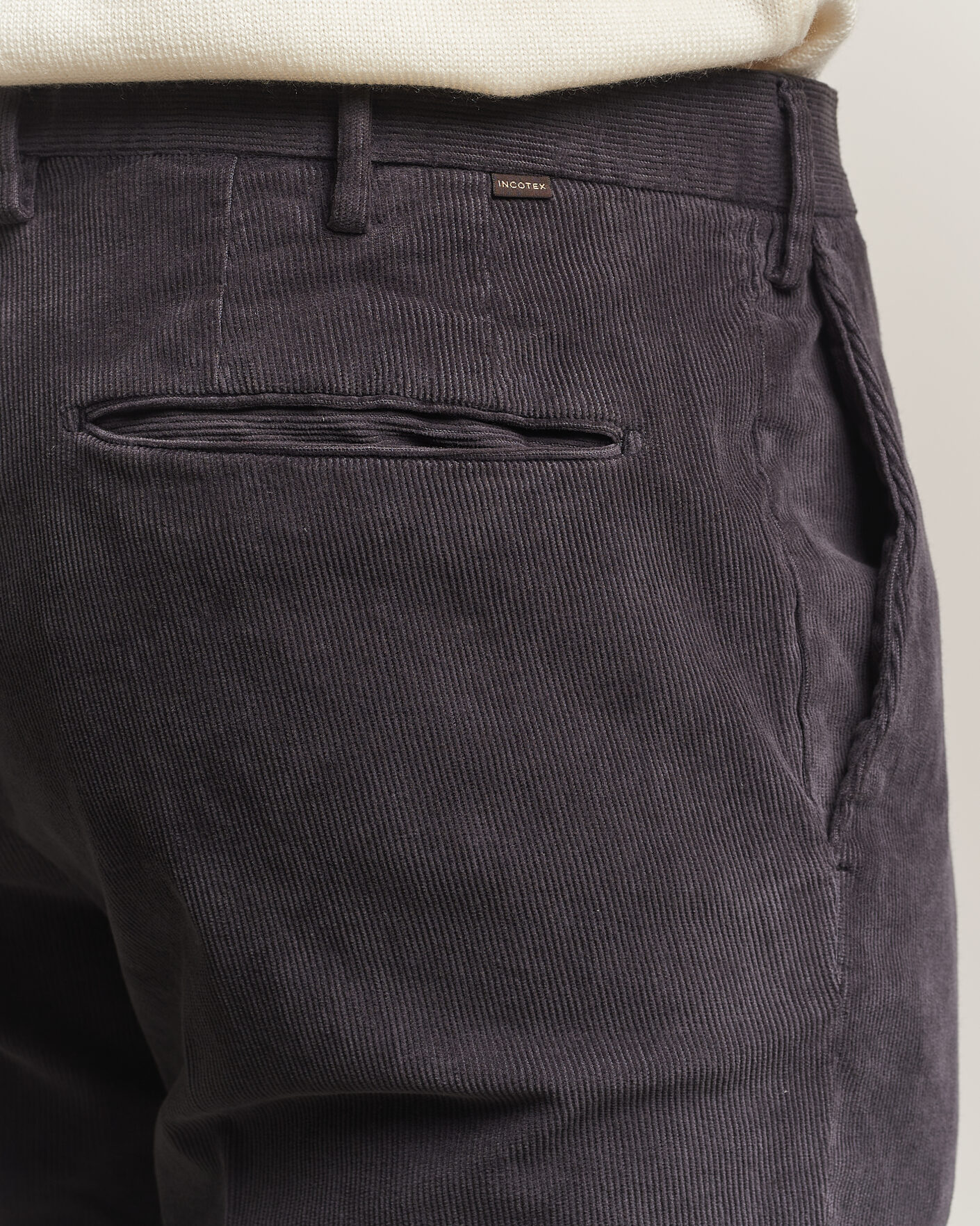 Heren | Broeken | Incotex | Slim Fit Baby Corduroy Trousers Dark Grey