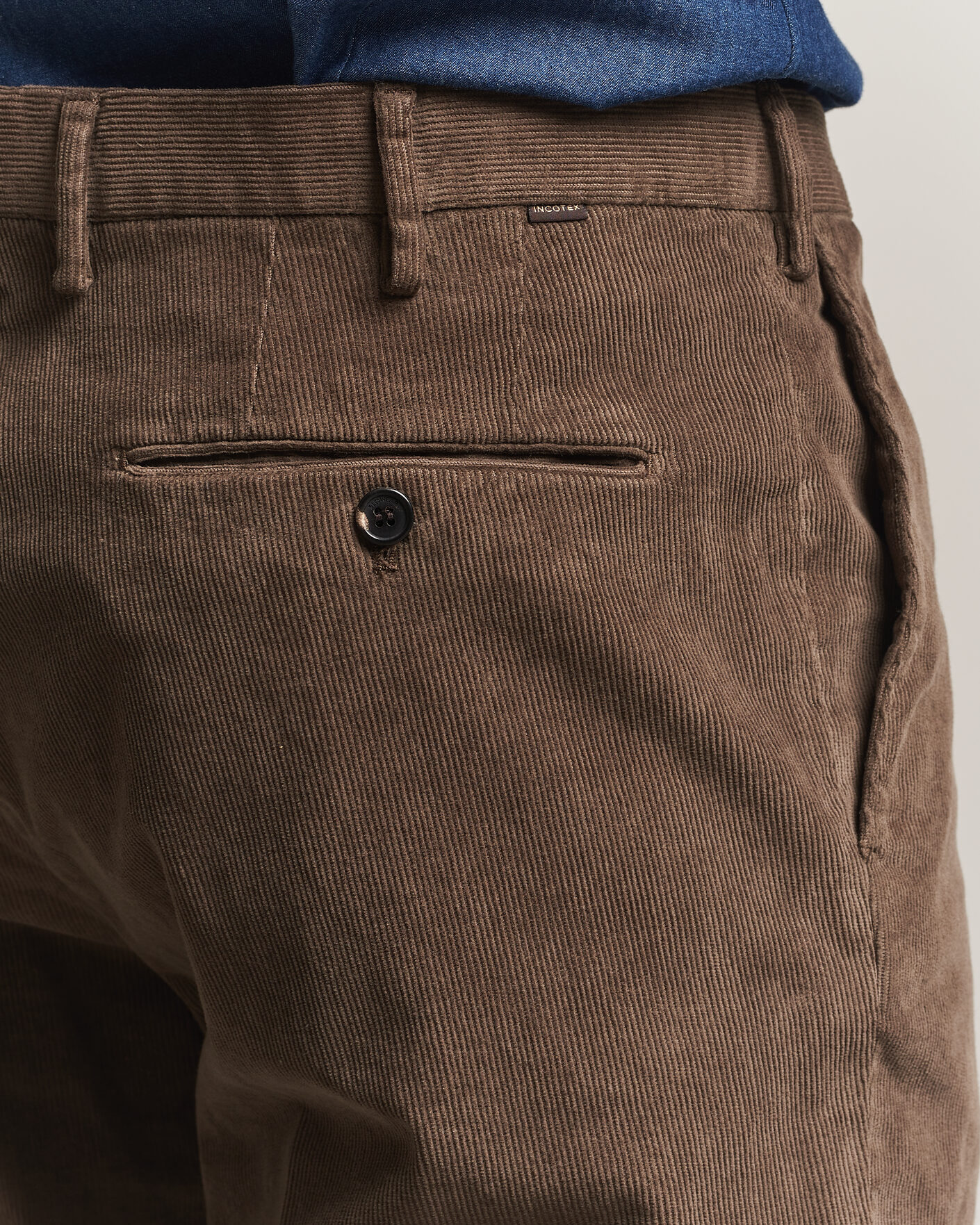 Heren | Broeken | Incotex | Regular Fit Baby Corduroy Trousers Taupe