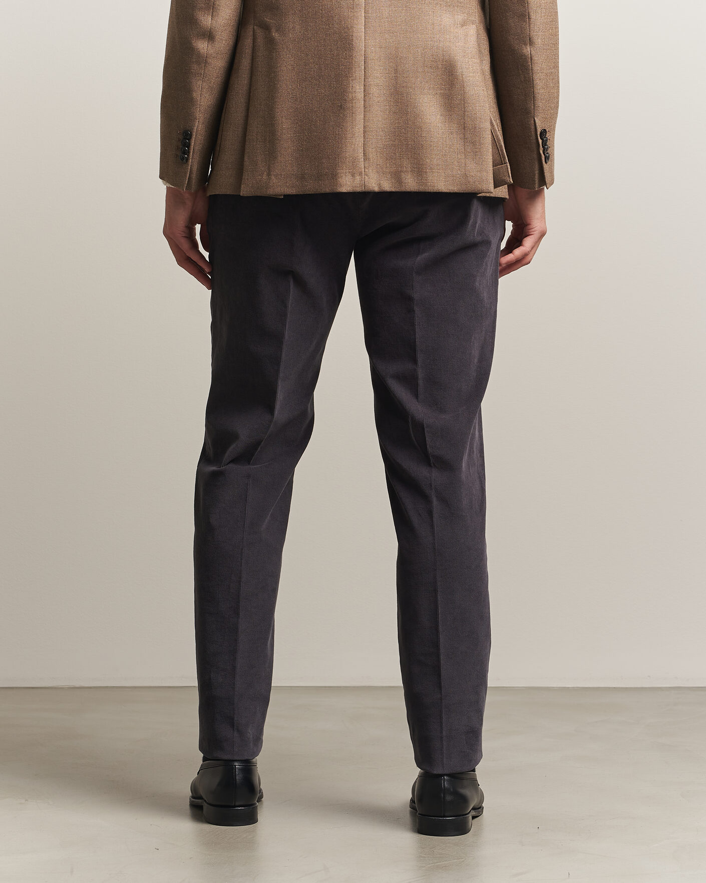 Heren | Broeken | Incotex | Regular Fit Baby Corduroy Trousers Dark Grey