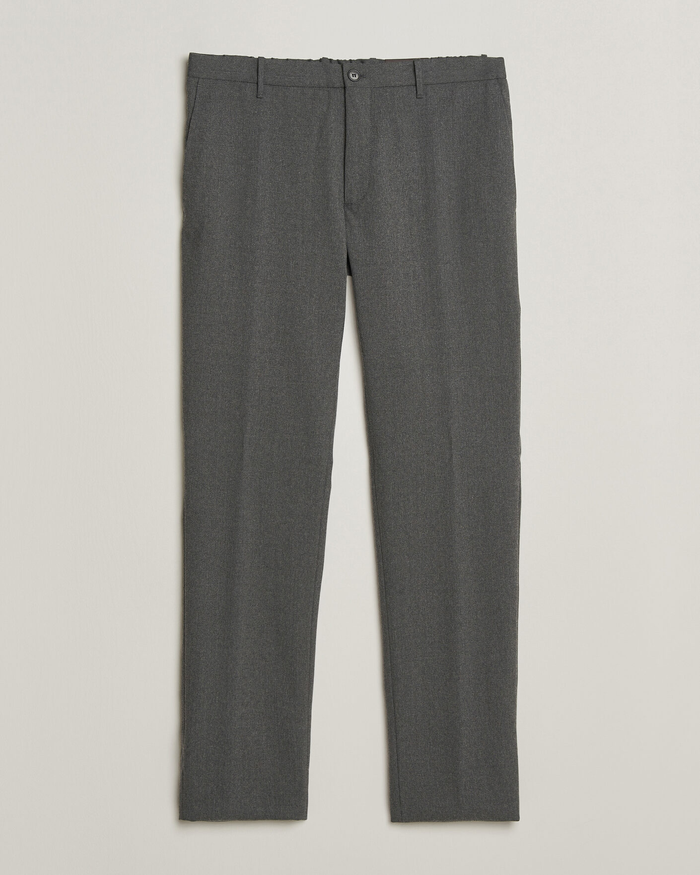 Heren | Broeken | Incotex | Slim Fit Washable Flannel Trousers Grey Melange