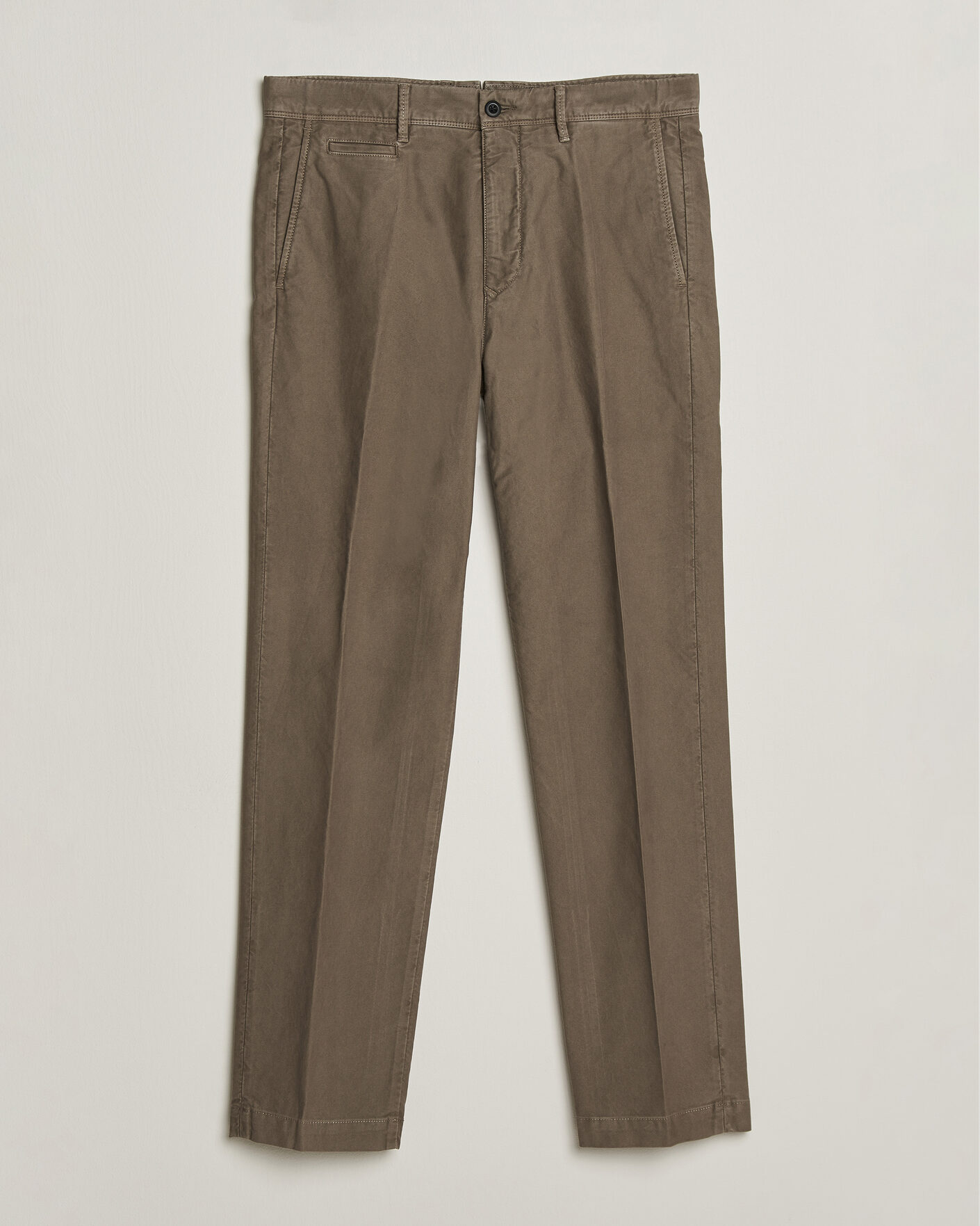 Heren | Broeken | Incotex | Regular Fit Garment Dyed Slacks Taupe
