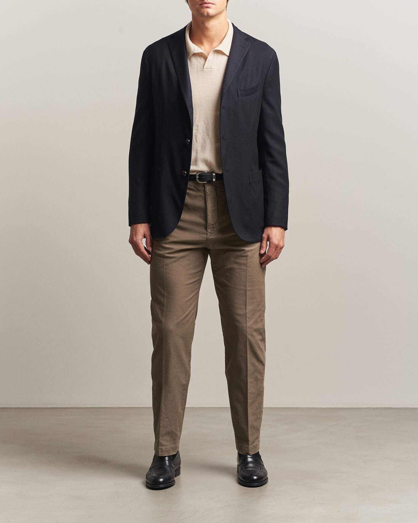 Heren | Broeken | Incotex | Regular Fit Garment Dyed Slacks Taupe