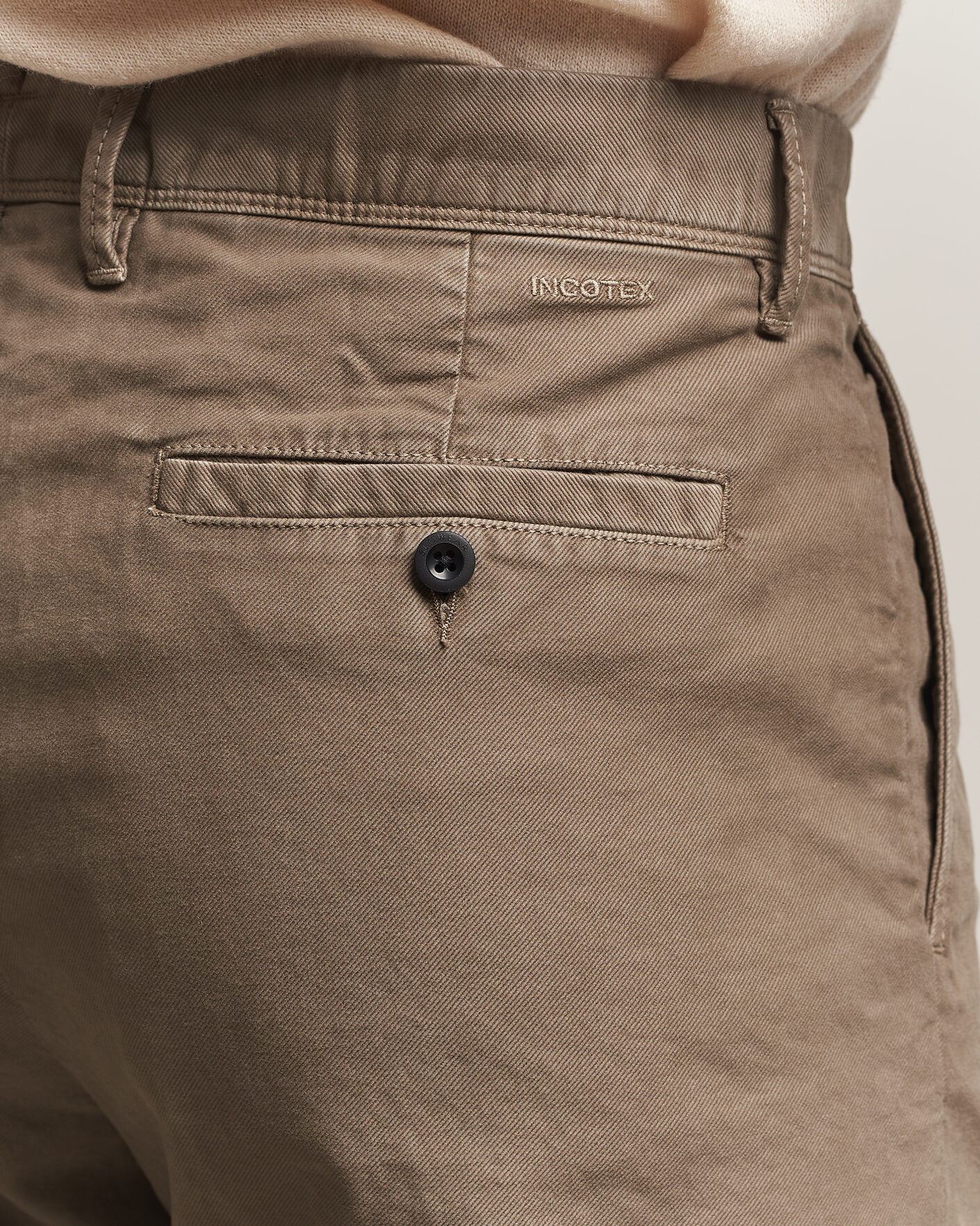 Heren | Broeken | Incotex | Regular Fit Garment Dyed Slacks Taupe
