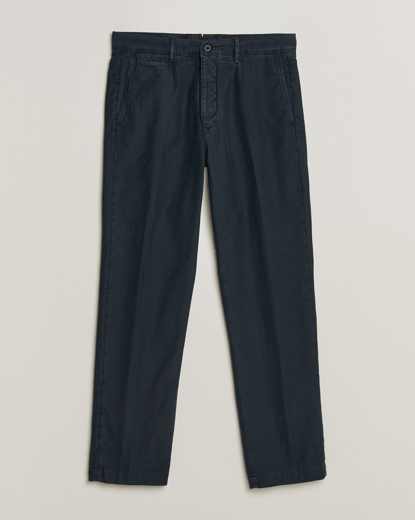 Heren | Broeken | Incotex | Regular Fit Garment Dyed Slacks Navy