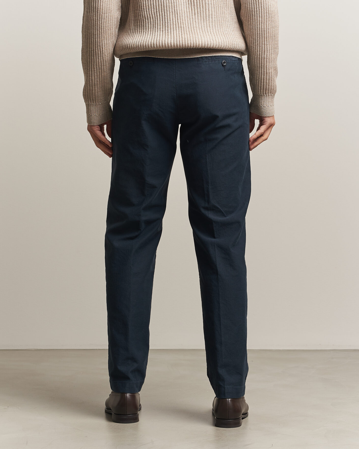 Heren | Broeken | Incotex | Regular Fit Garment Dyed Slacks Navy