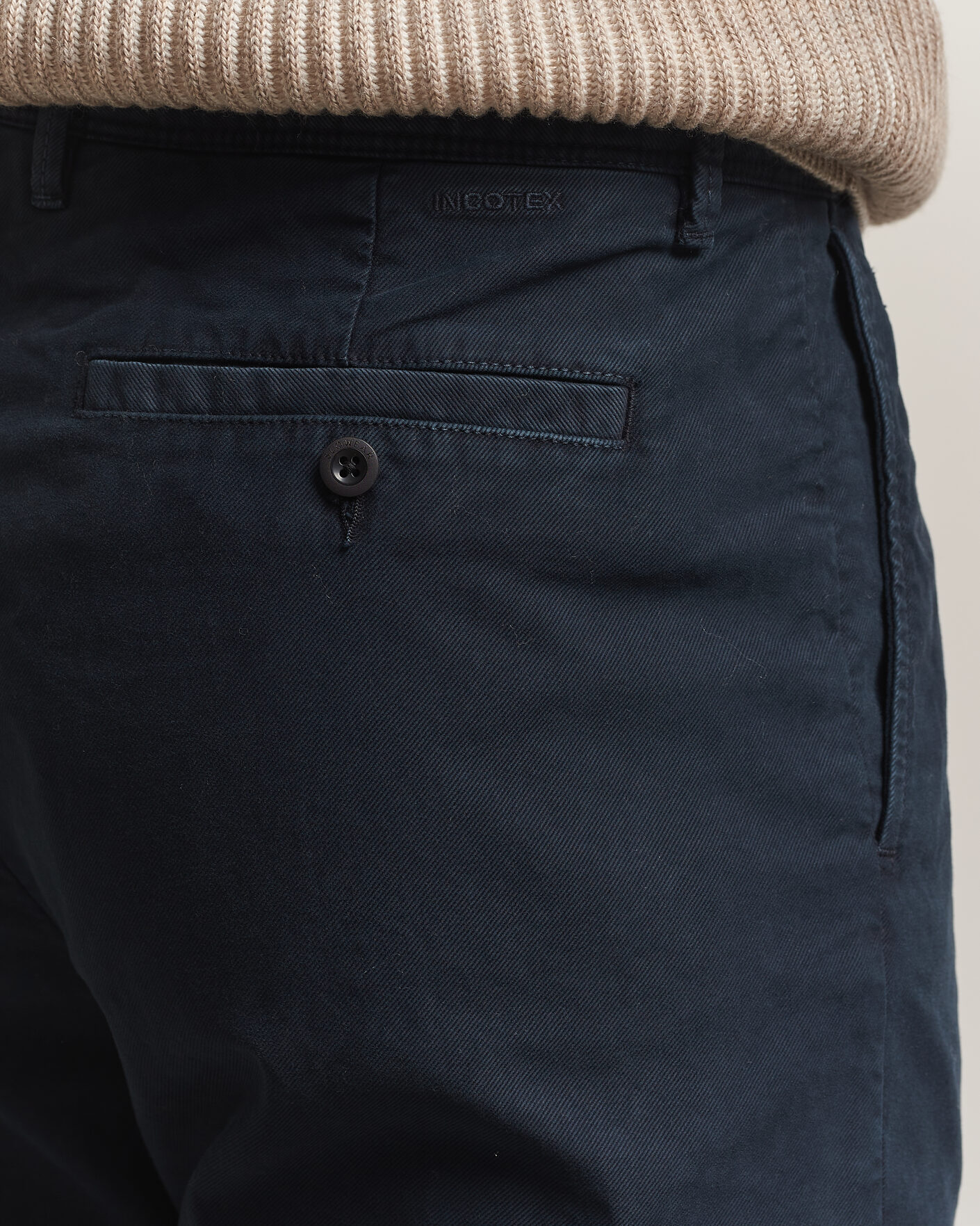 Heren | Broeken | Incotex | Regular Fit Garment Dyed Slacks Navy