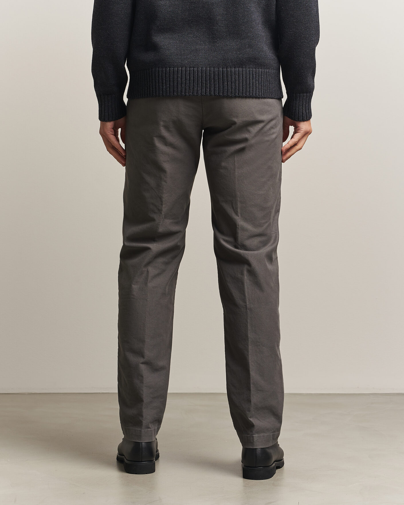 Heren | Broeken | Incotex | Regular Fit Garment Dyed Slacks Dark Grey