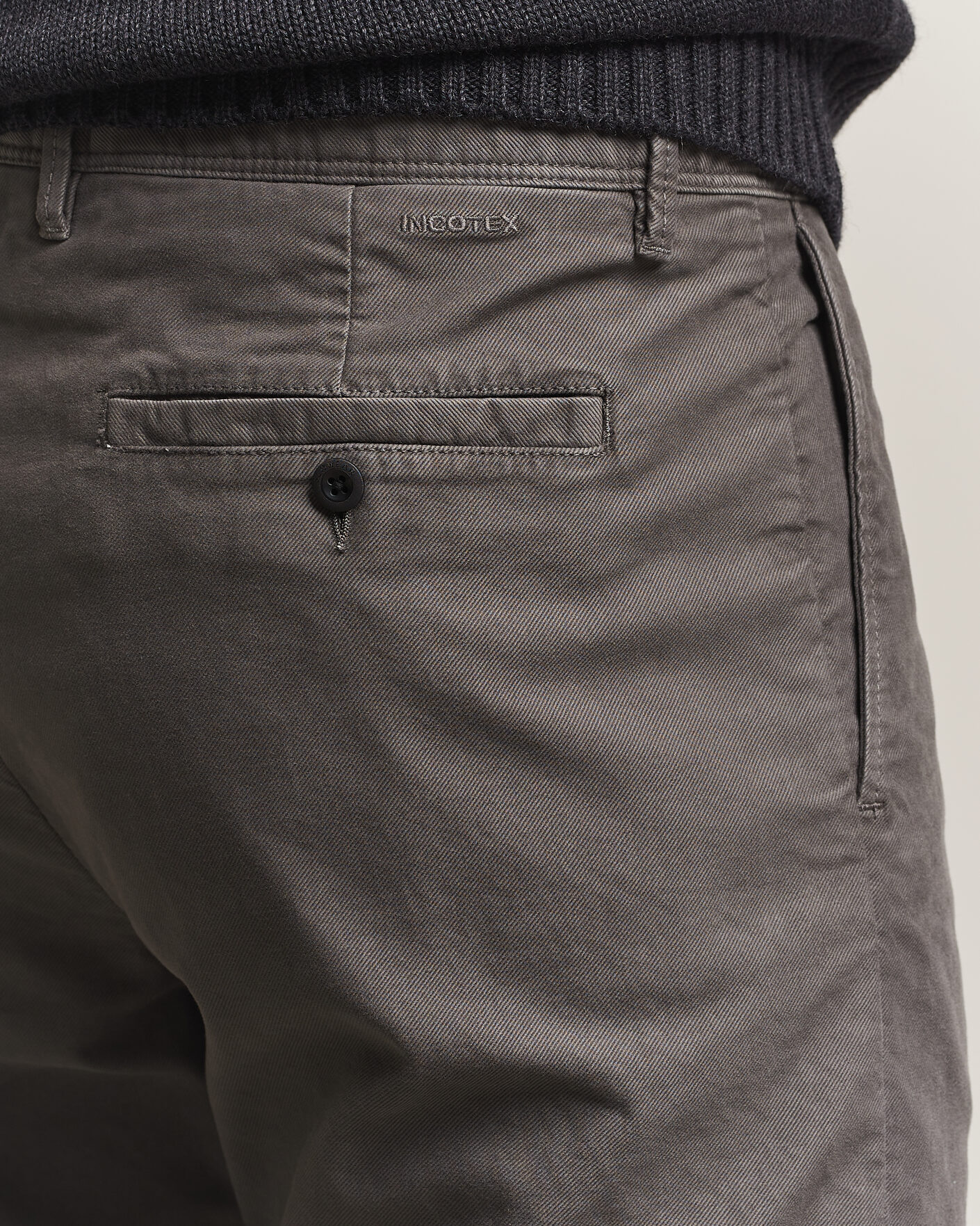 Heren | Broeken | Incotex | Regular Fit Garment Dyed Slacks Dark Grey