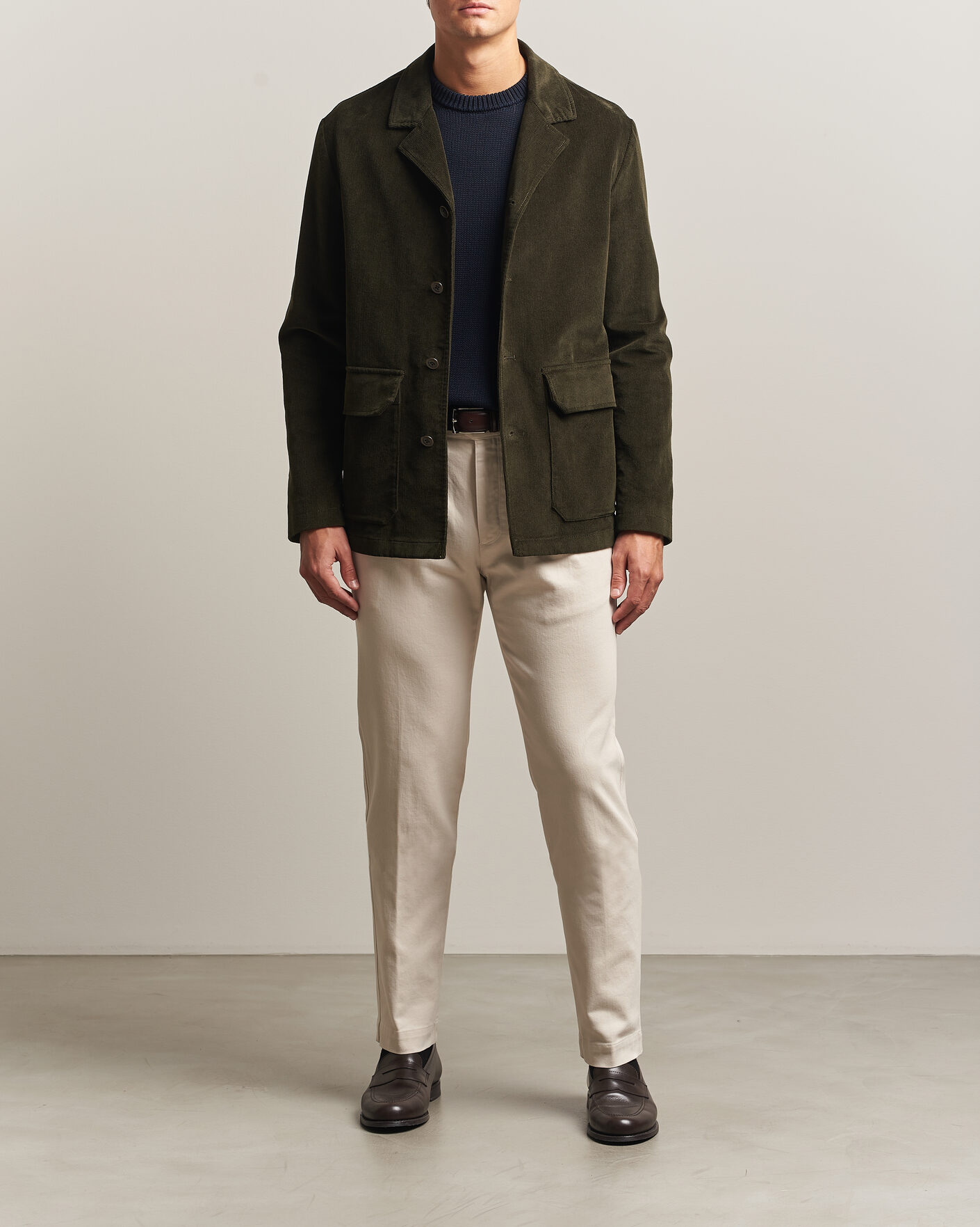 Heren | Broeken | Incotex | Regular Fit Cover Chinos Off White