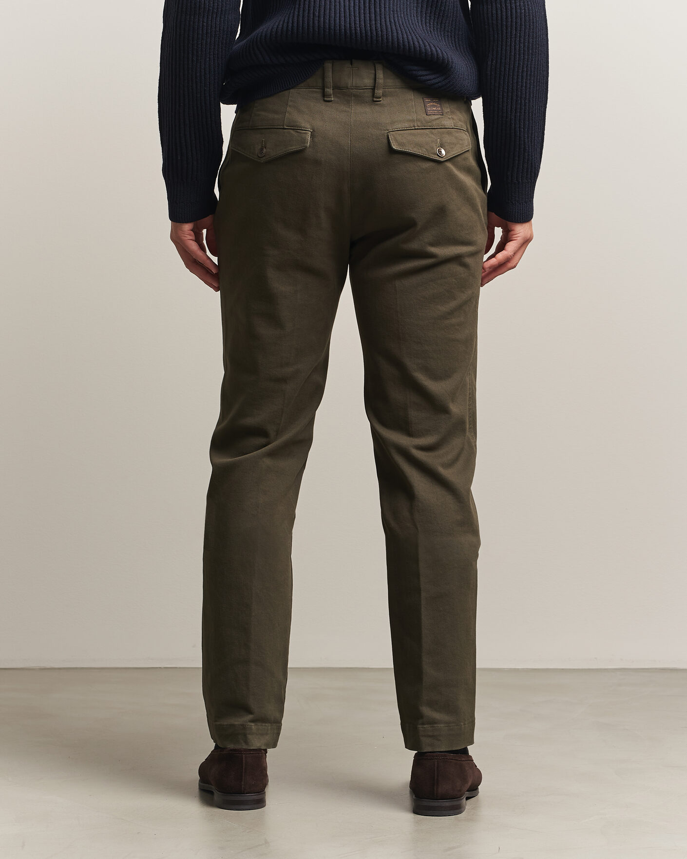 Heren | Broeken | Incotex | Regular Fit Cover Chinos Dark Green