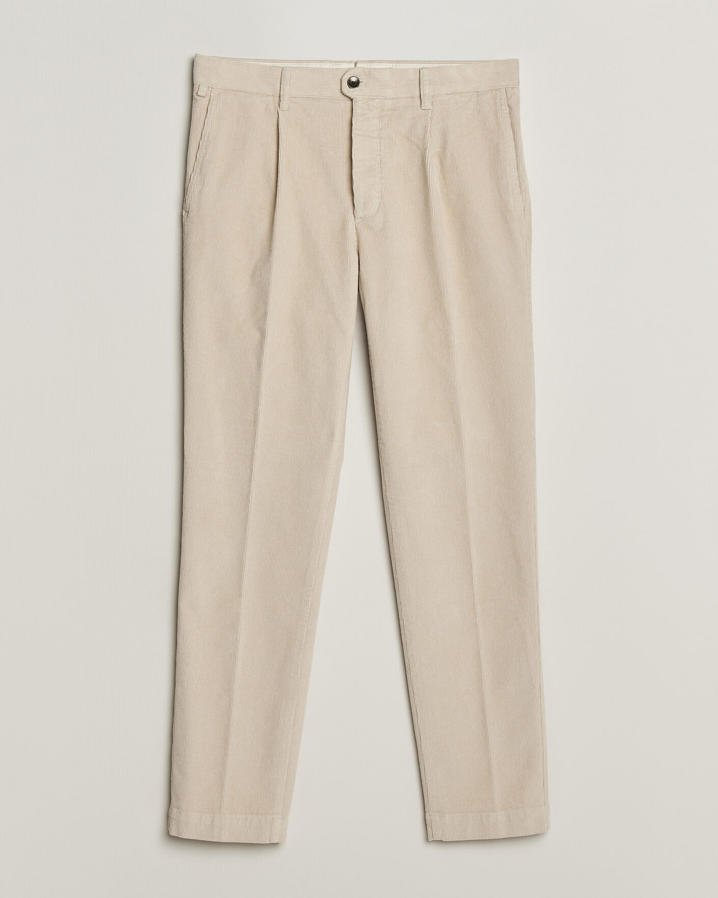 Heren | Broeken | Incotex | Regular Fit Washed Corduroy Slacks Off White