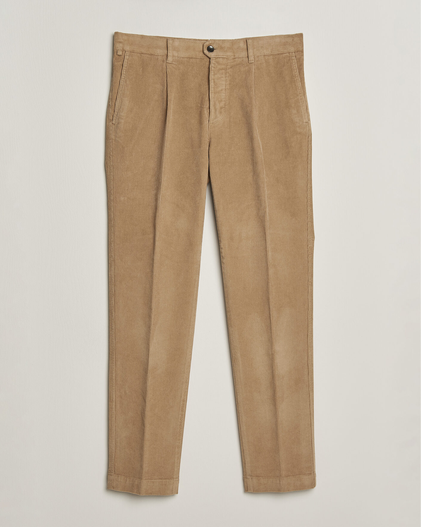 Heren | Broeken | Incotex | Regular Fit Washed Corduroy Slacks Khaki