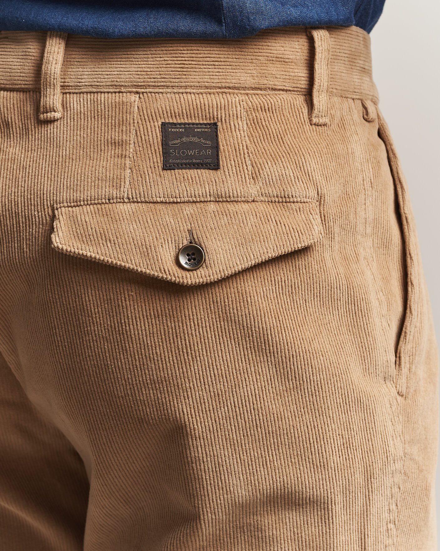 Heren | Broeken | Incotex | Regular Fit Washed Corduroy Slacks Khaki