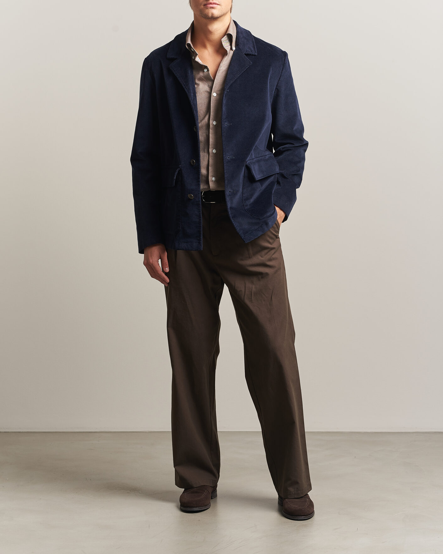 Heren | Blazers | Incotex | Corduroy Sports Jacket Navy