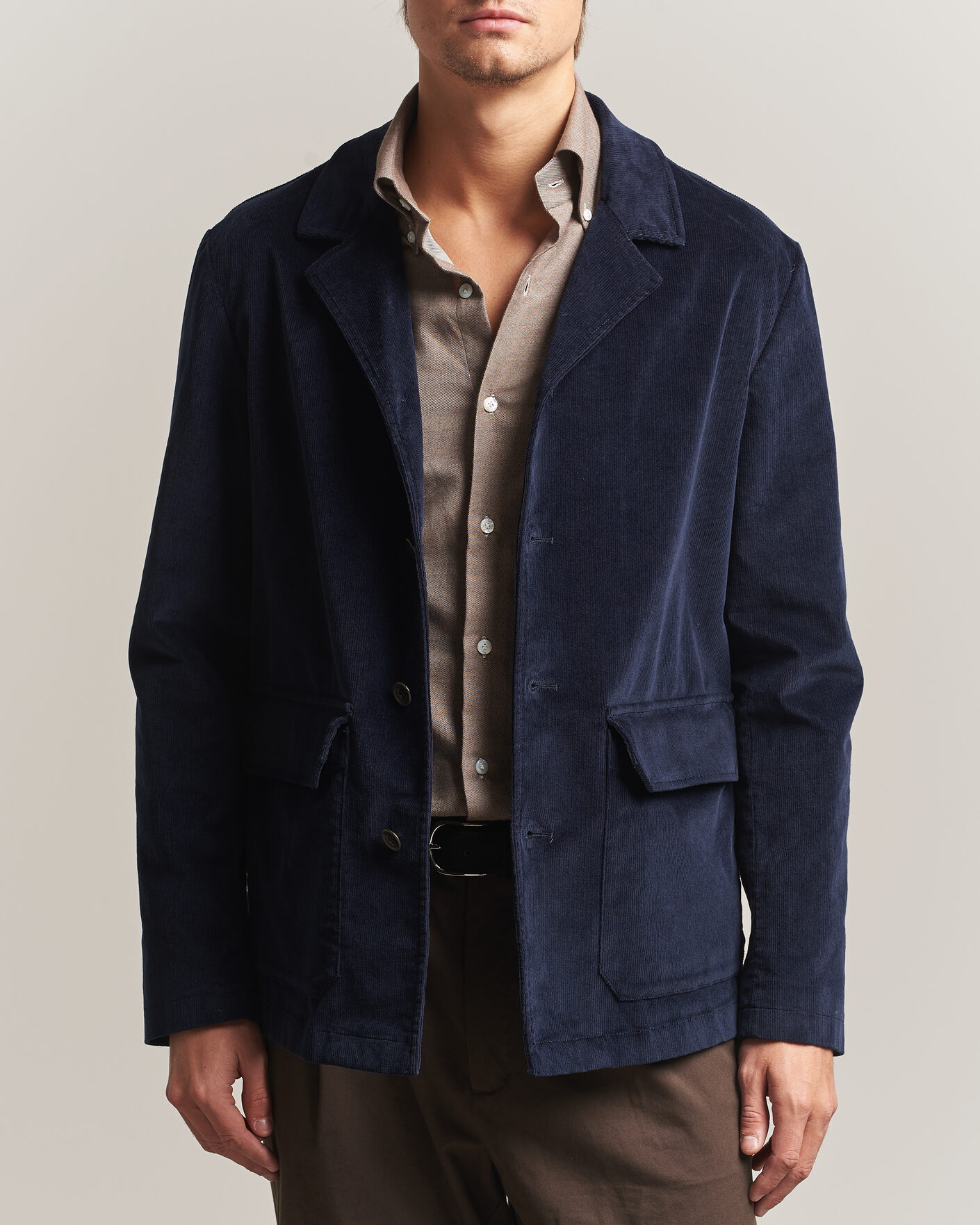 Heren | Blazers | Incotex | Corduroy Sports Jacket Navy